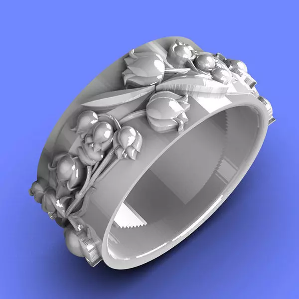 Jewelry Spring ring 3D model_0