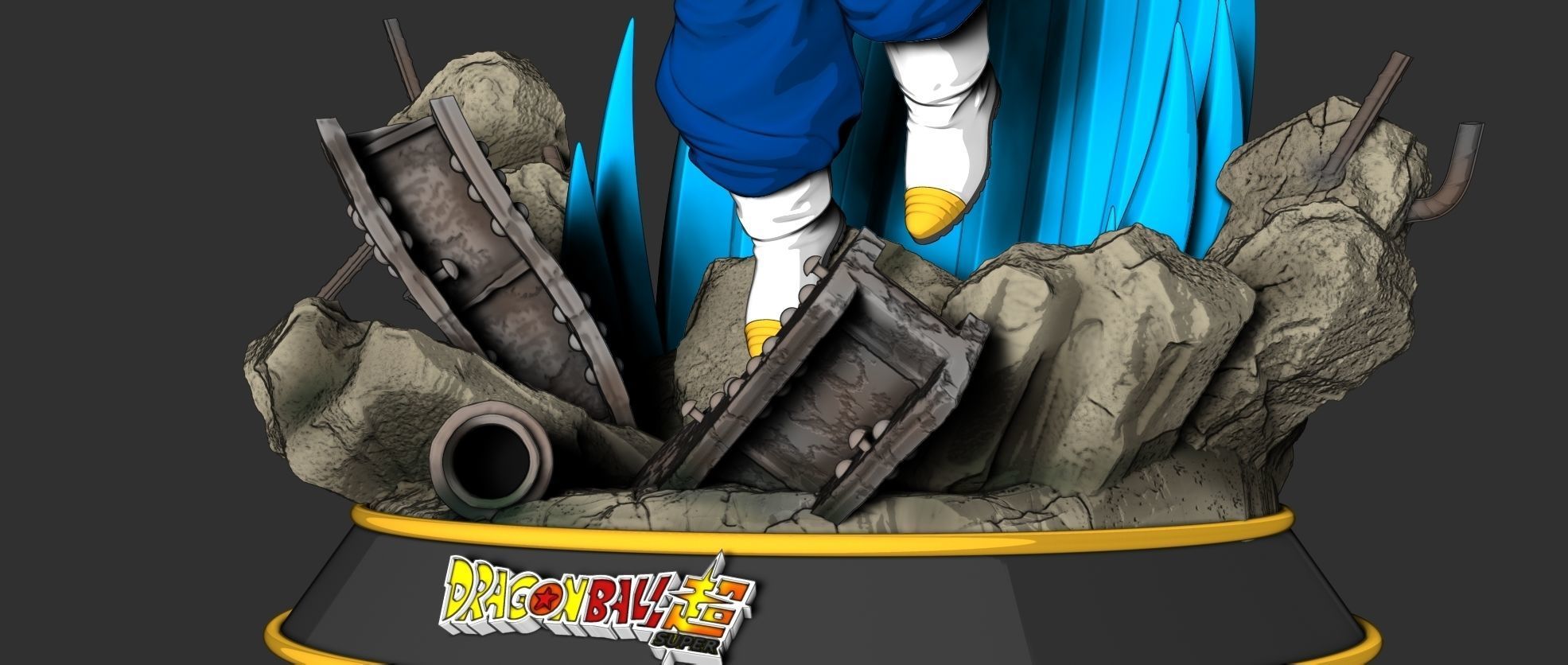 Vegetto dragon ball statue 3D print model_4