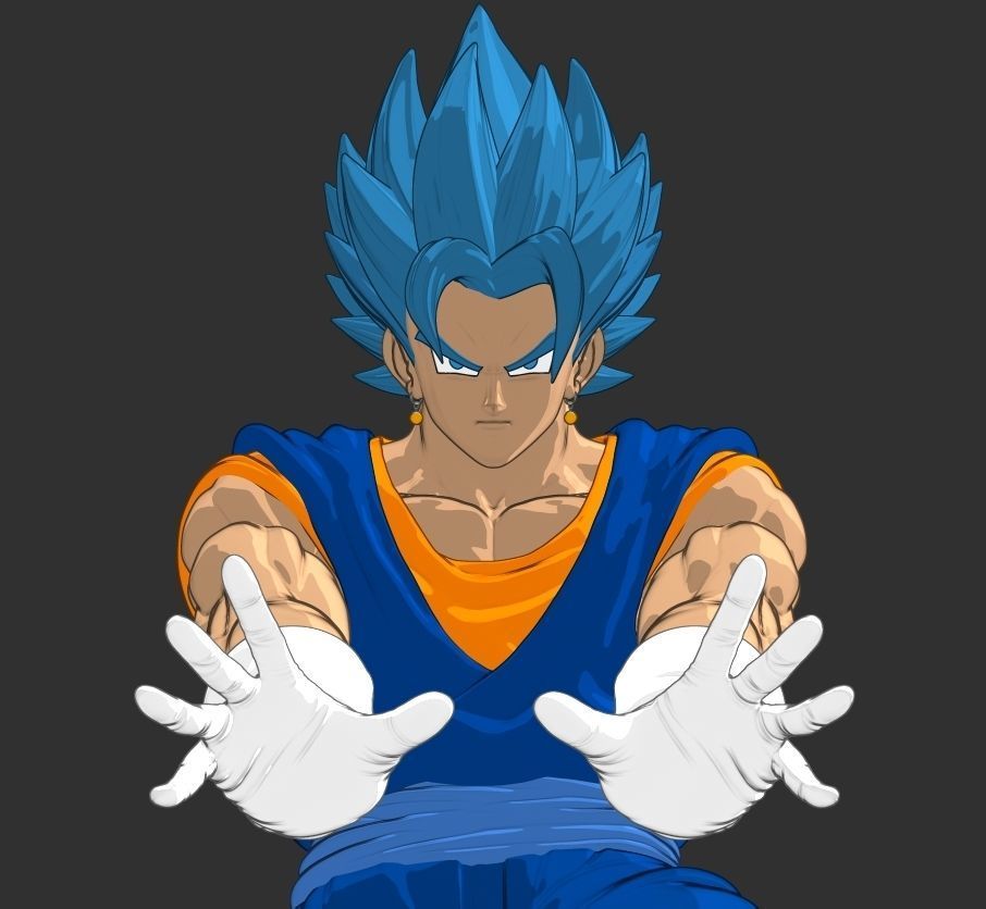 Vegetto dragon ball statue 3D print model_6