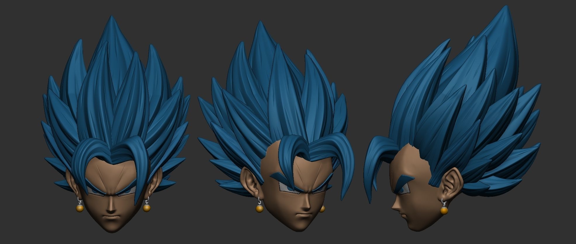 Vegetto dragon ball statue 3D print model_3