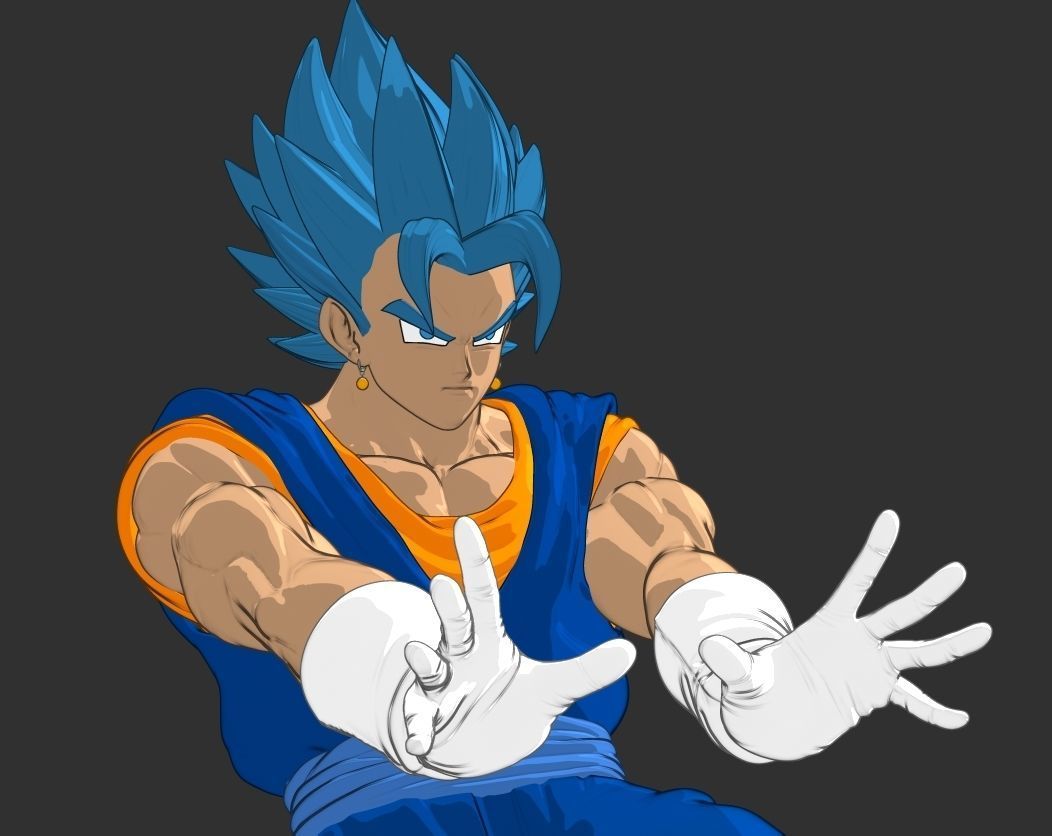Vegetto dragon ball statue 3D print model_7