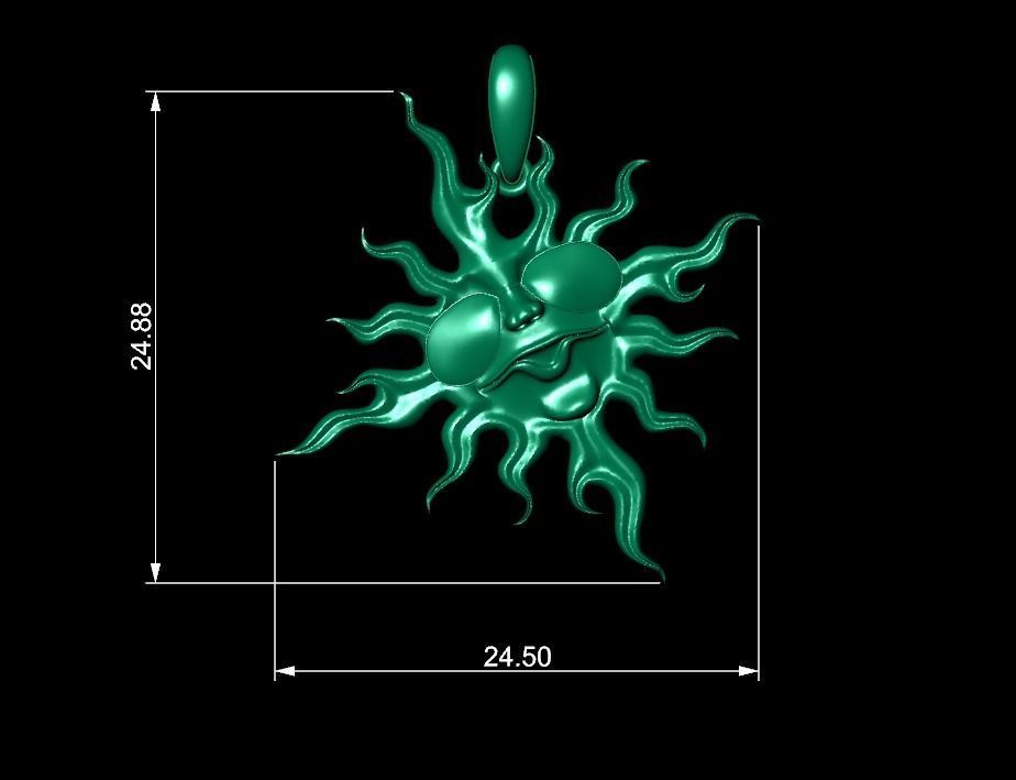 Sun 01 Pendant 3D print model_6