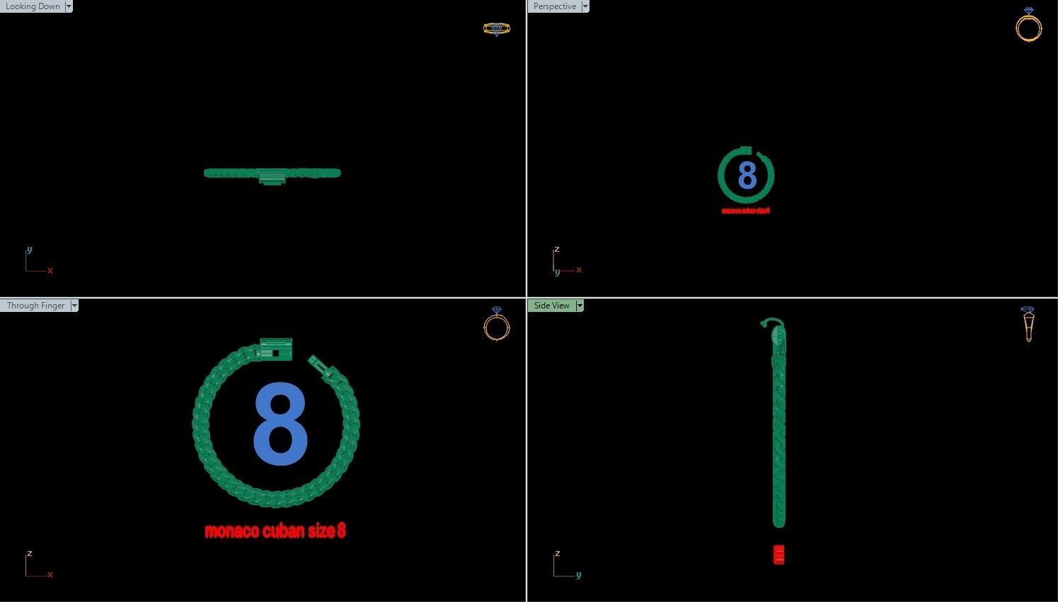 10 SIZE MIAMI CUBAN LINK CHAIN BRACELET OR NECKLACE 3D print model_3