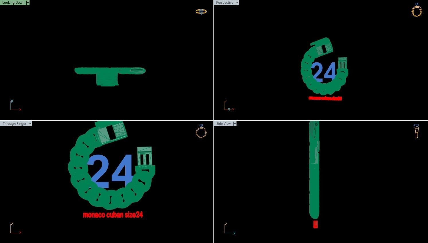 10 SIZE MIAMI CUBAN LINK CHAIN BRACELET OR NECKLACE 3D print model_11