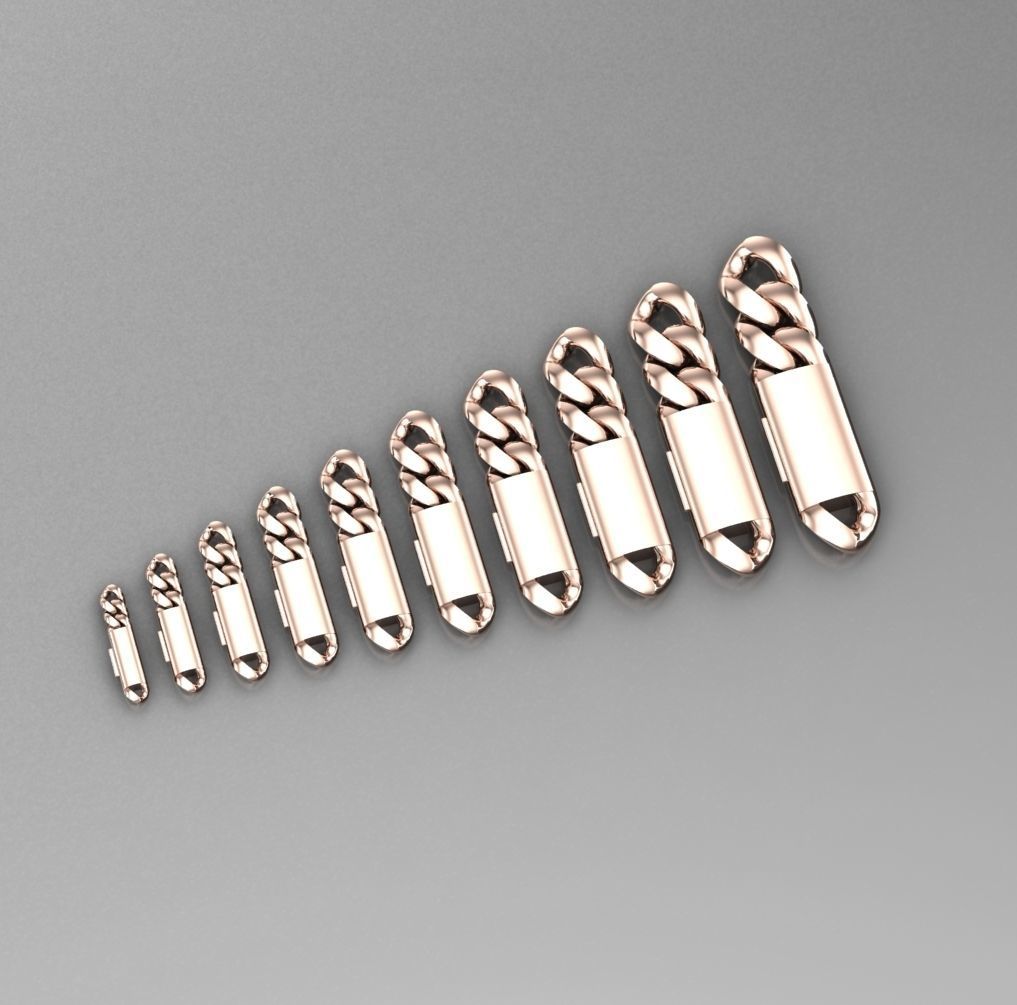 10 SIZE MIAMI CUBAN LINK CHAIN BRACELET OR NECKLACE 3D print model_27
