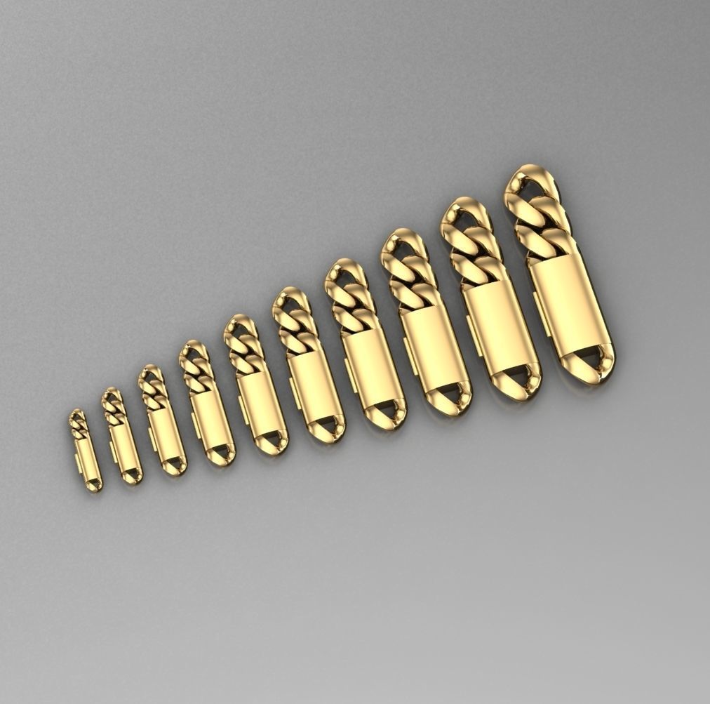 10 SIZE MIAMI CUBAN LINK CHAIN BRACELET OR NECKLACE 3D print model_24
