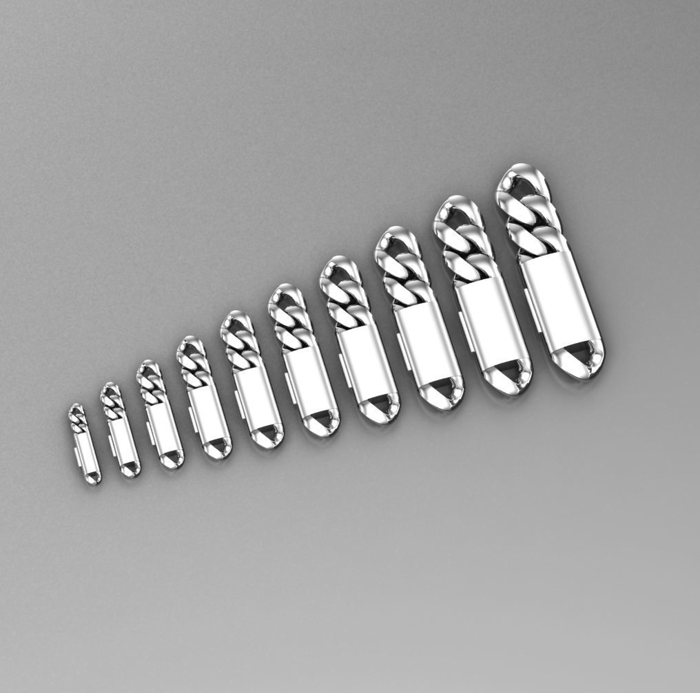 10 SIZE MIAMI CUBAN LINK CHAIN BRACELET OR NECKLACE 3D print model_28