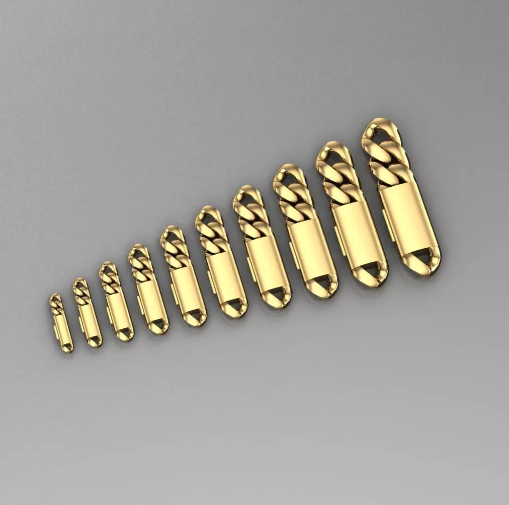 10 SIZE MIAMI CUBAN LINK CHAIN BRACELET OR NECKLACE 3D print model_0