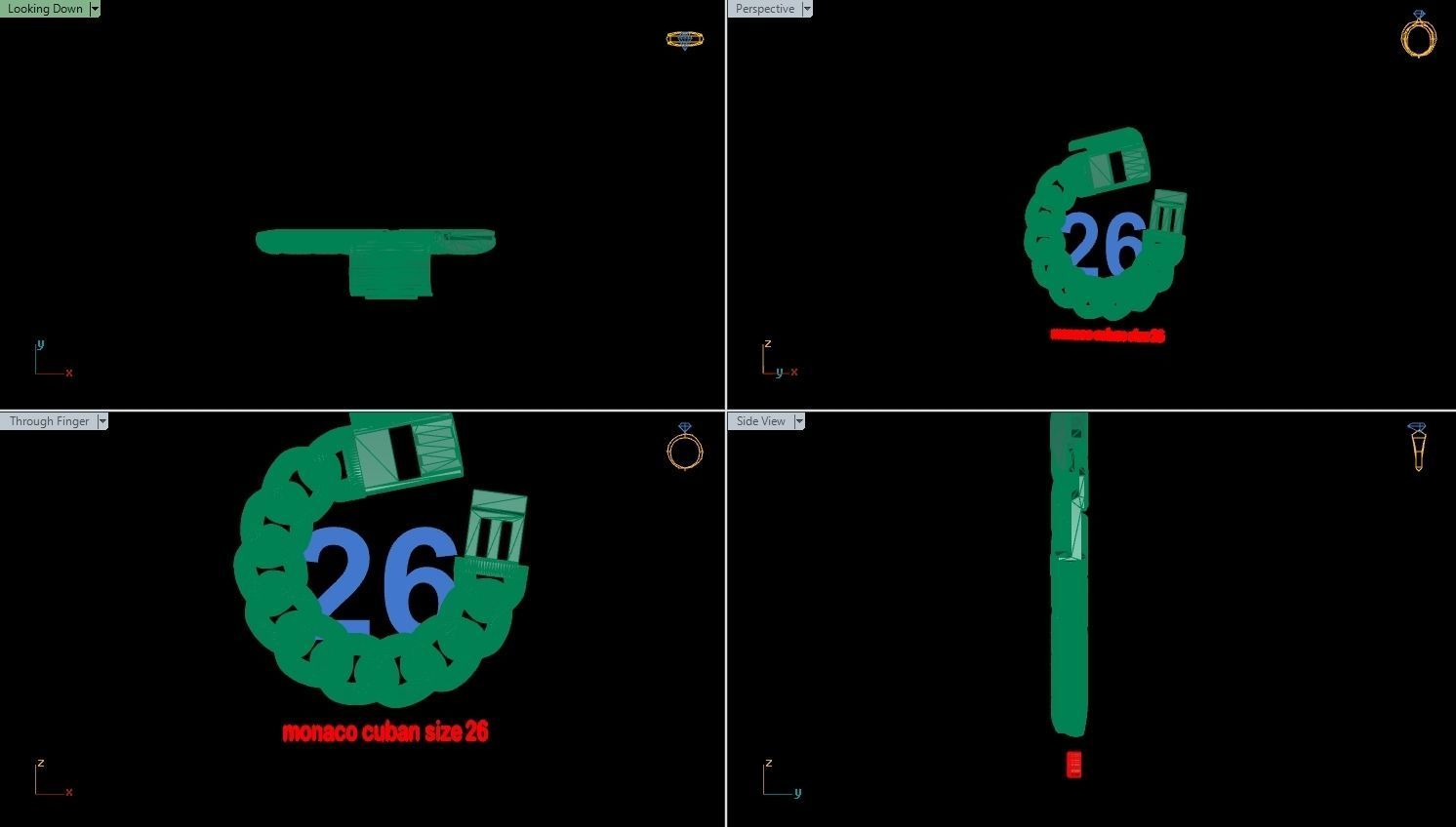 10 SIZE MIAMI CUBAN LINK CHAIN BRACELET OR NECKLACE 3D print model_12