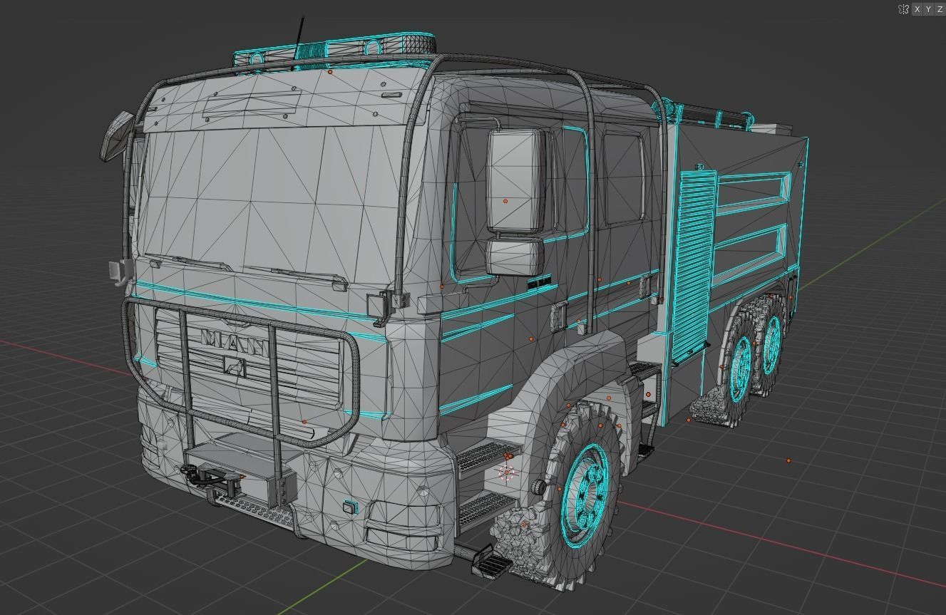 MAN TGA 26 440 Firetruck 3D model_7