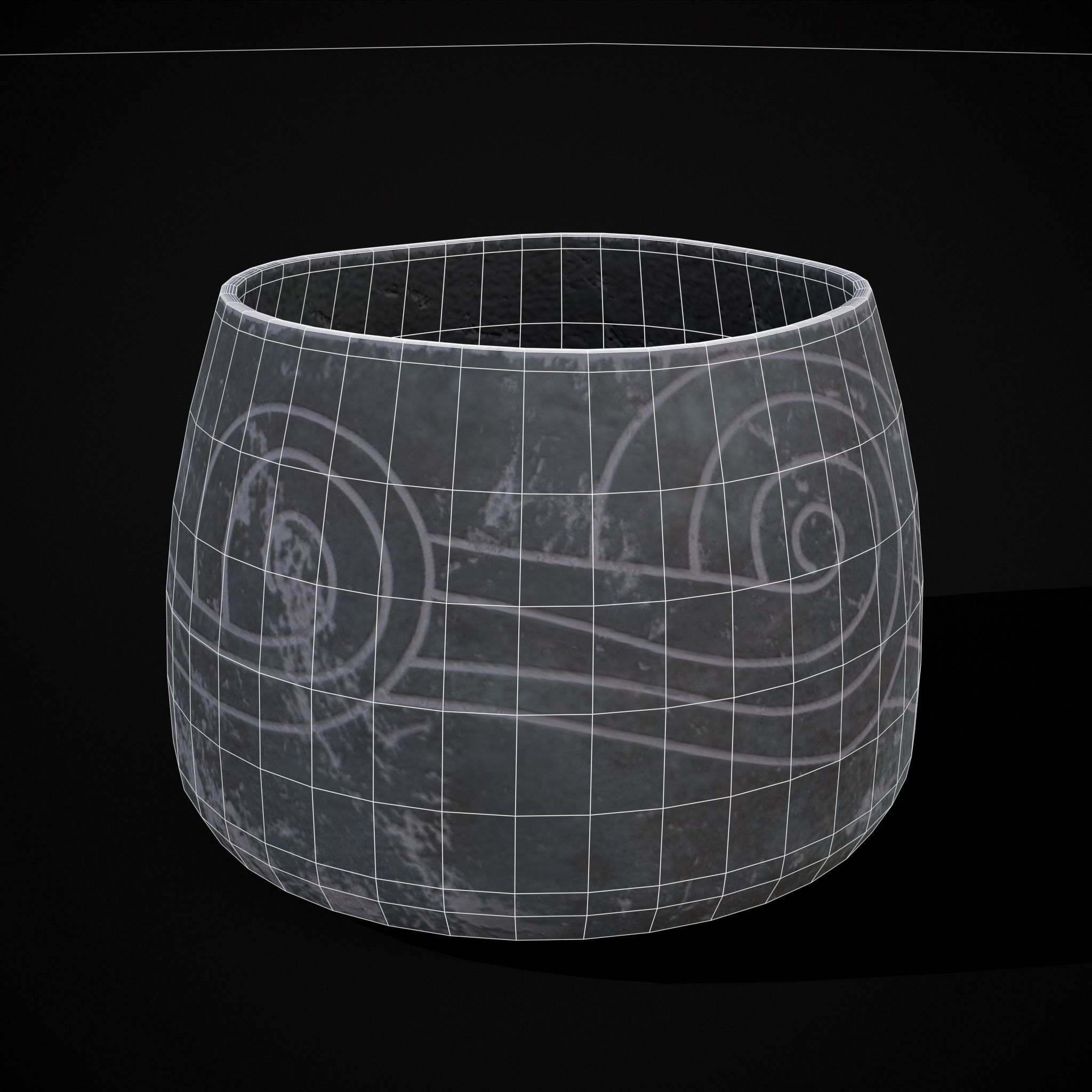 Rustic Clay Cups Low-poly 3D model_16