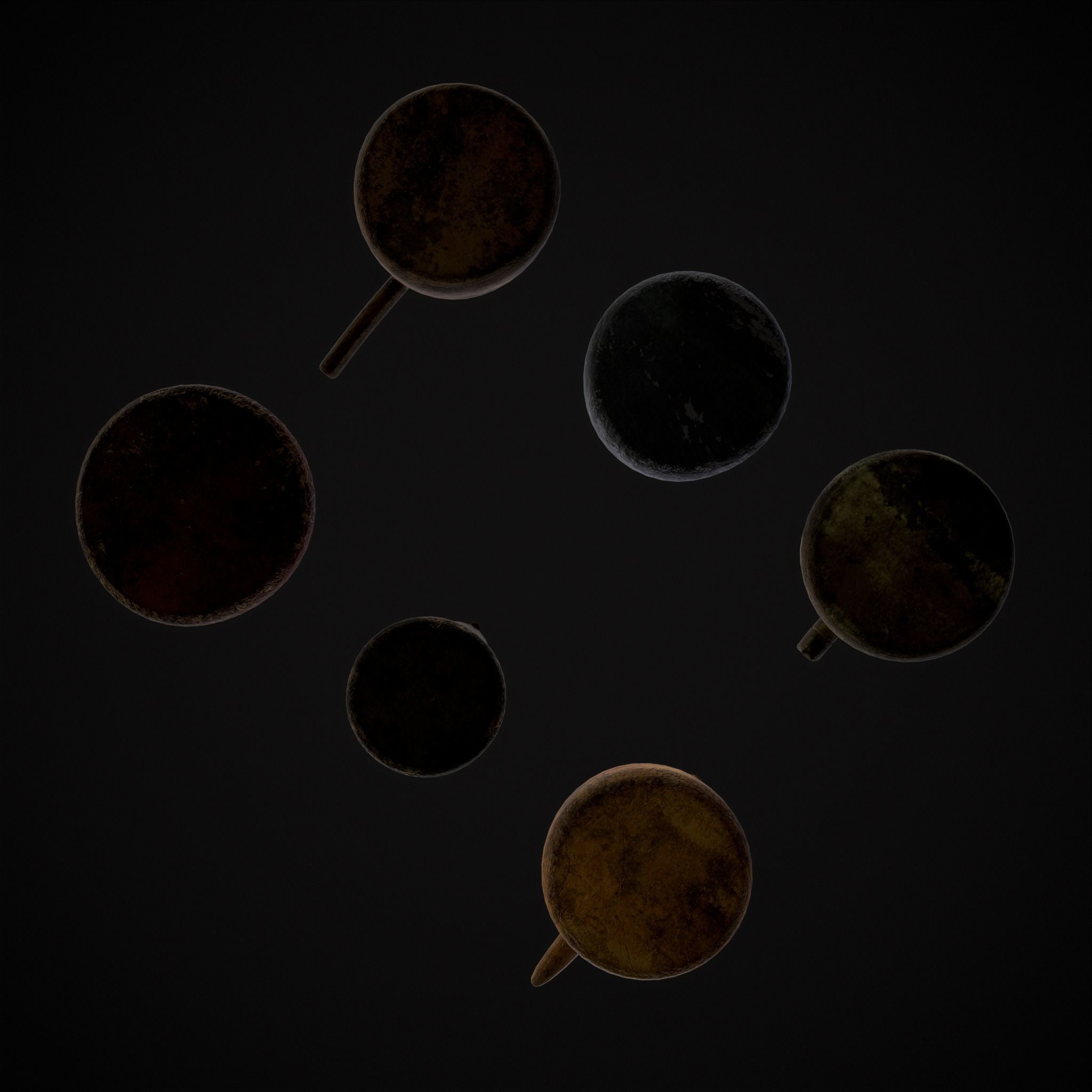 Rustic Clay Cups Low-poly 3D model_25