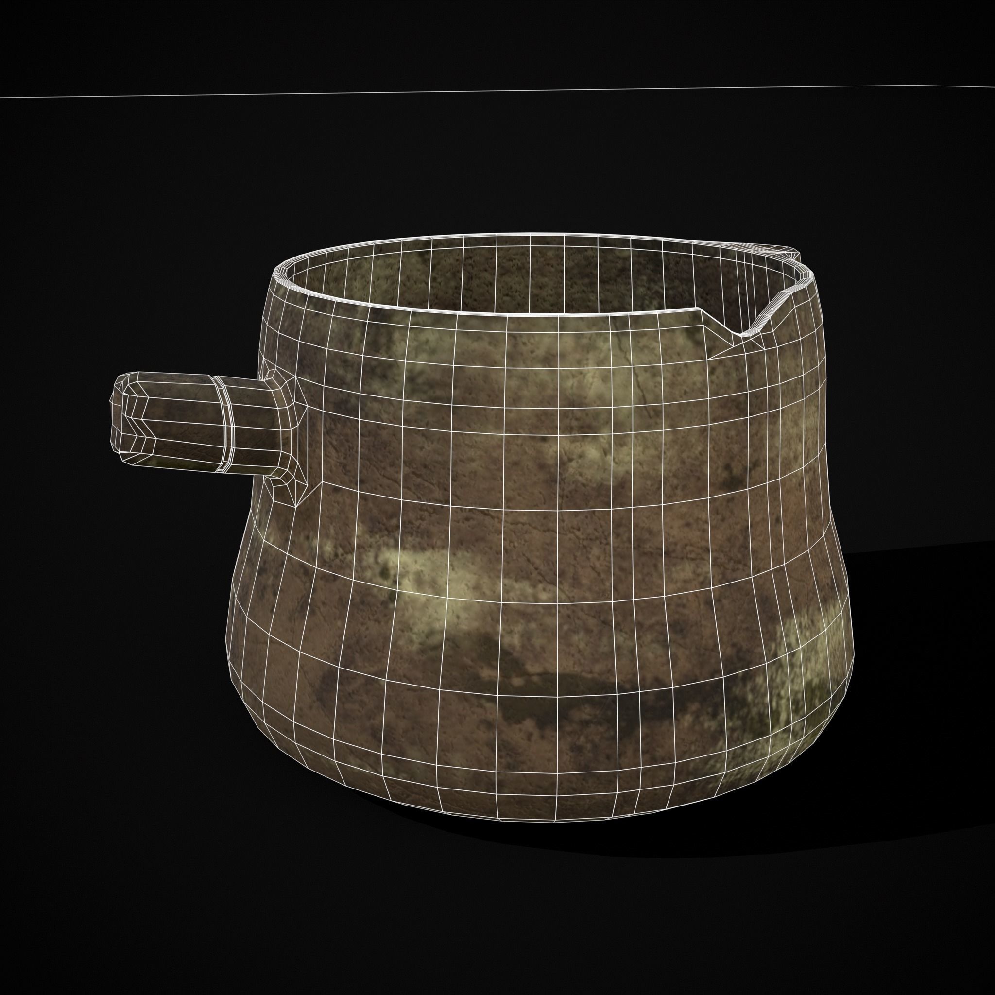 Rustic Clay Cups Low-poly 3D model_14