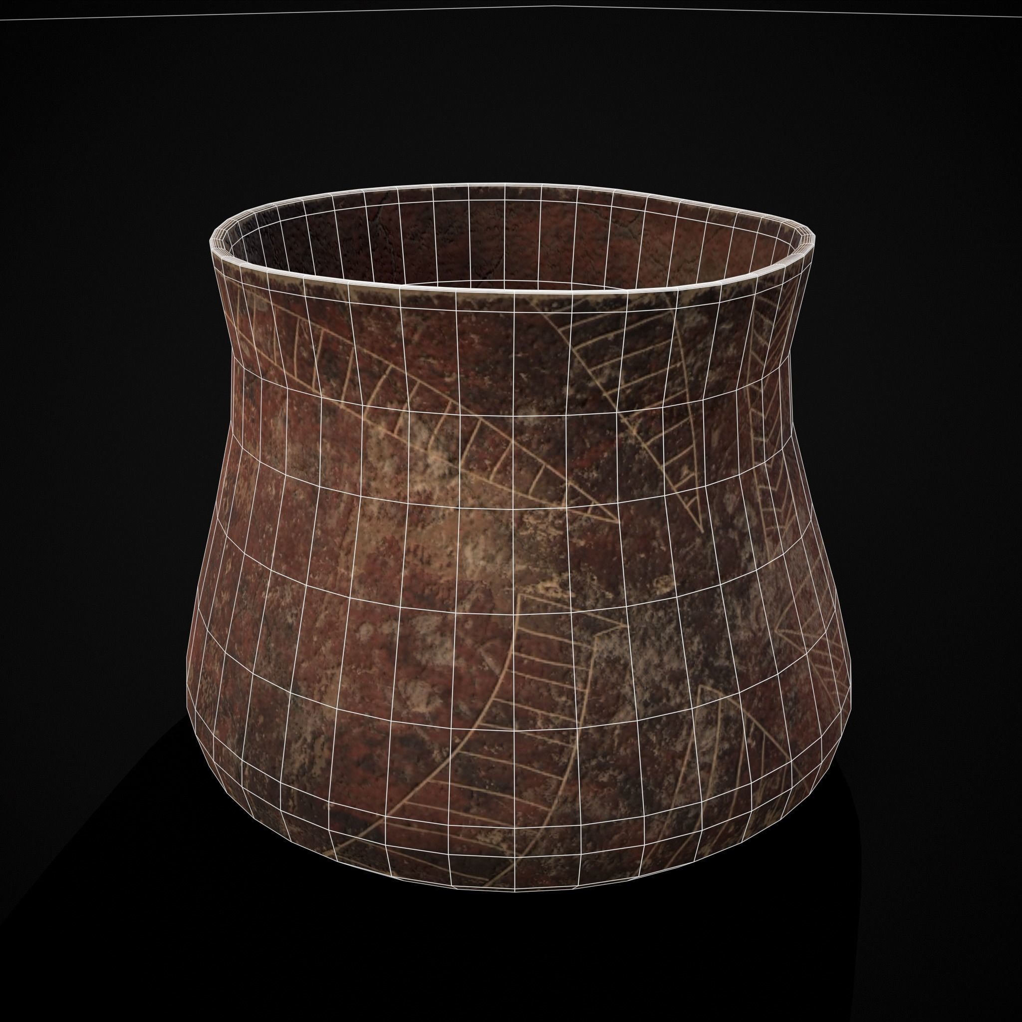 Rustic Clay Cups Low-poly 3D model_22