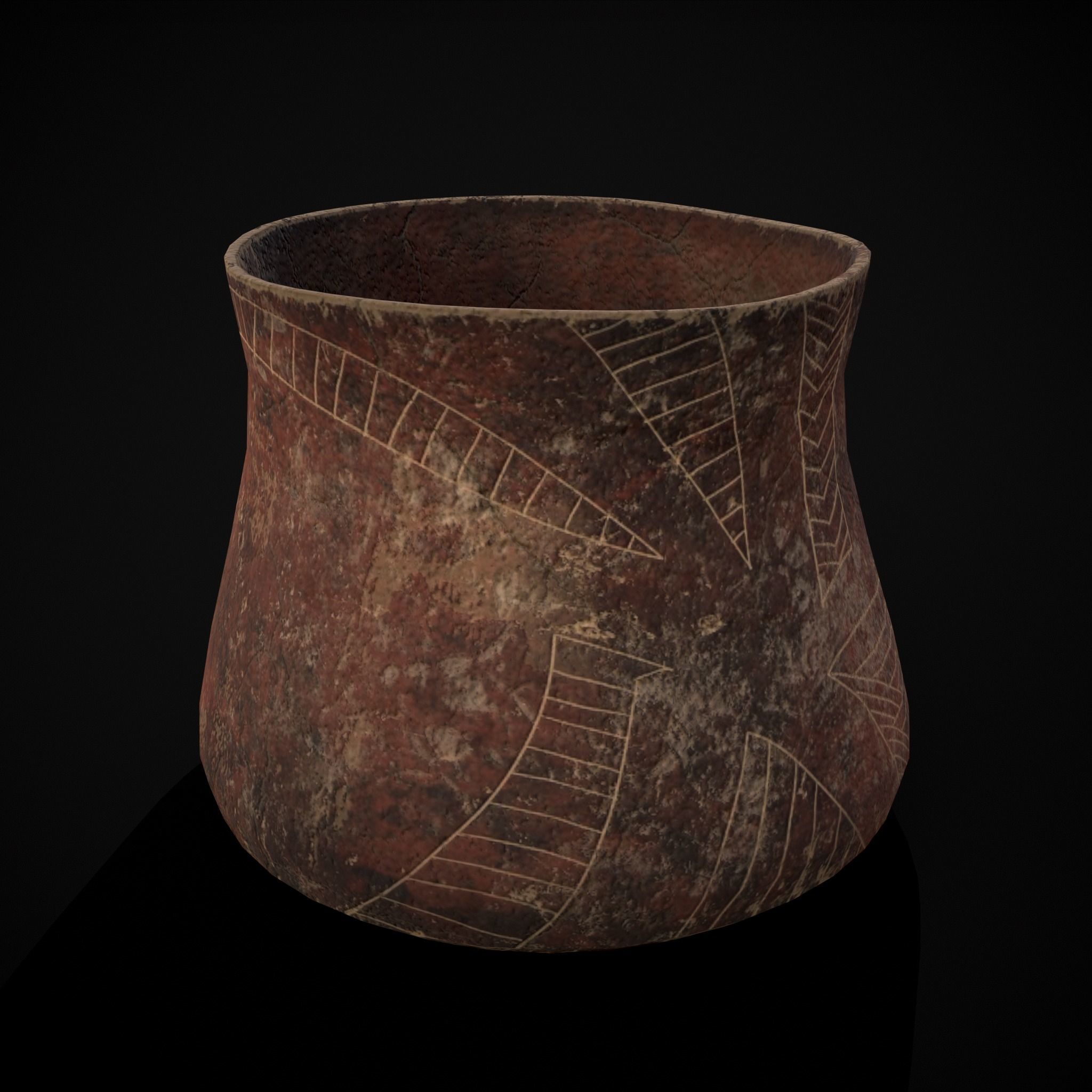 Rustic Clay Cups Low-poly 3D model_21