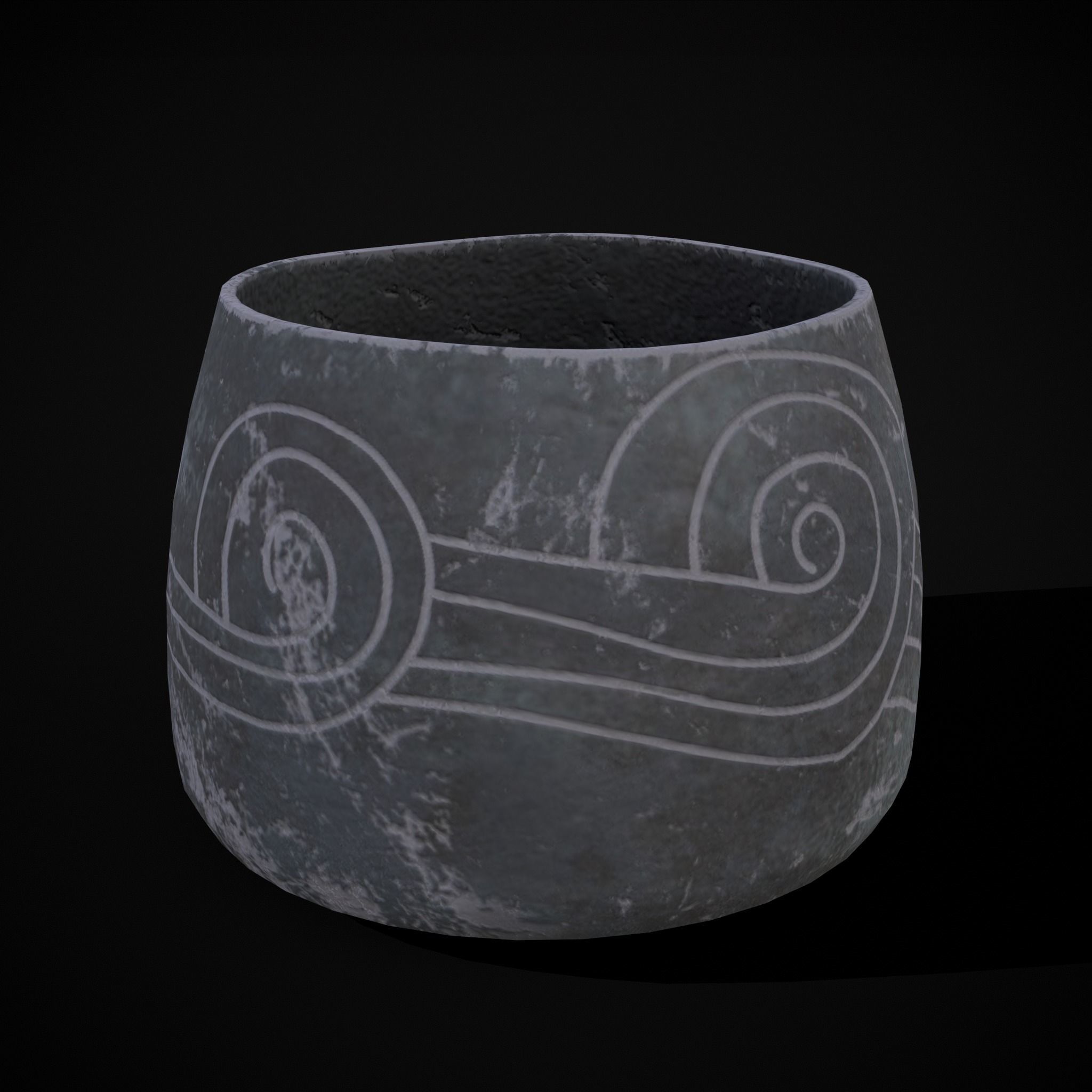 Rustic Clay Cups Low-poly 3D model_15