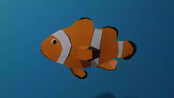 clownfish - Pez payaso Lowpoly  Free low-poly 3D model