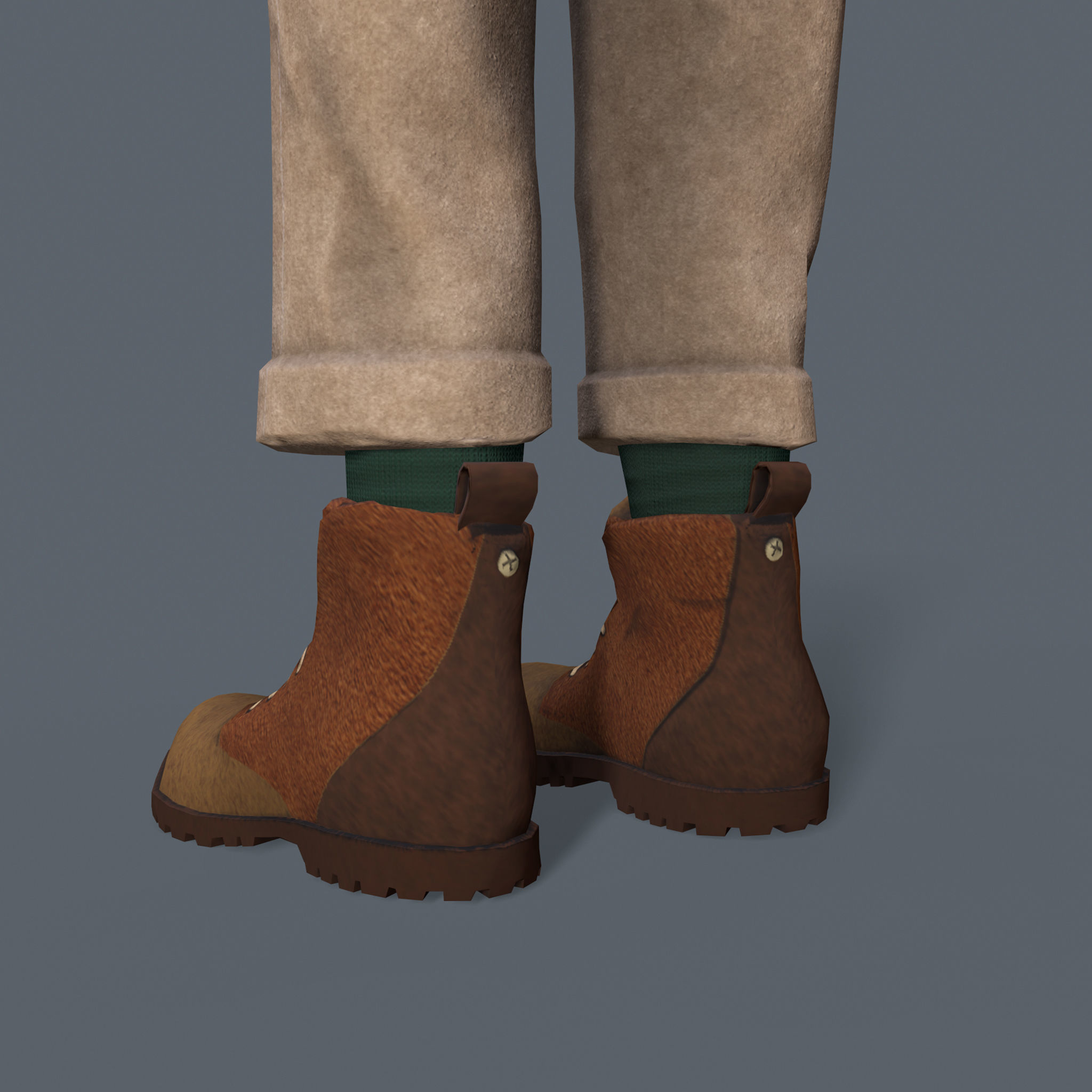 Cartoon Old man GrandPa with Rig Low-poly 3D model_26