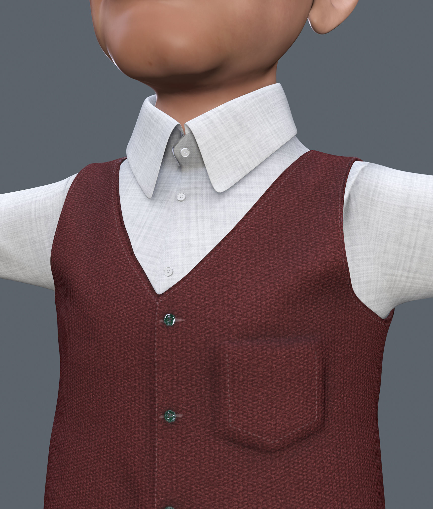 Cartoon Old man GrandPa with Rig Low-poly 3D model_24