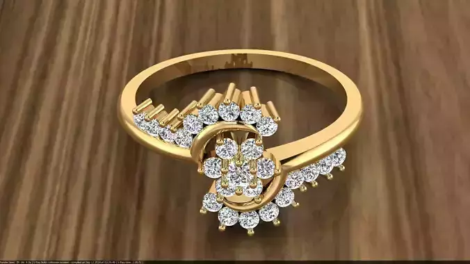 Diamond Jewelry Ring 3D print model
