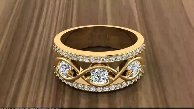 Diamond Jewelry Ring 3D print model