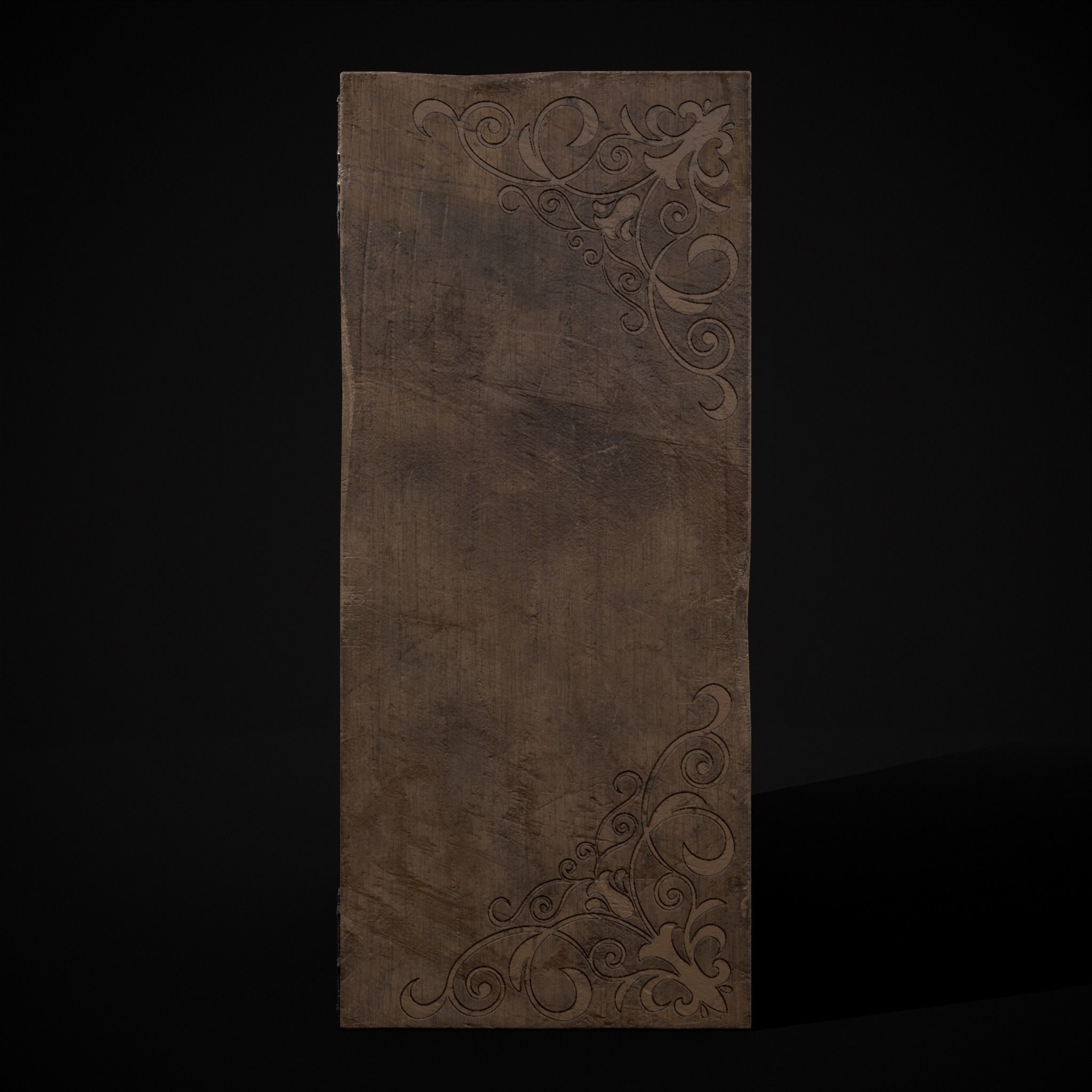Rustic Ornamental Wooden Cabinet Low-poly 3D model_9
