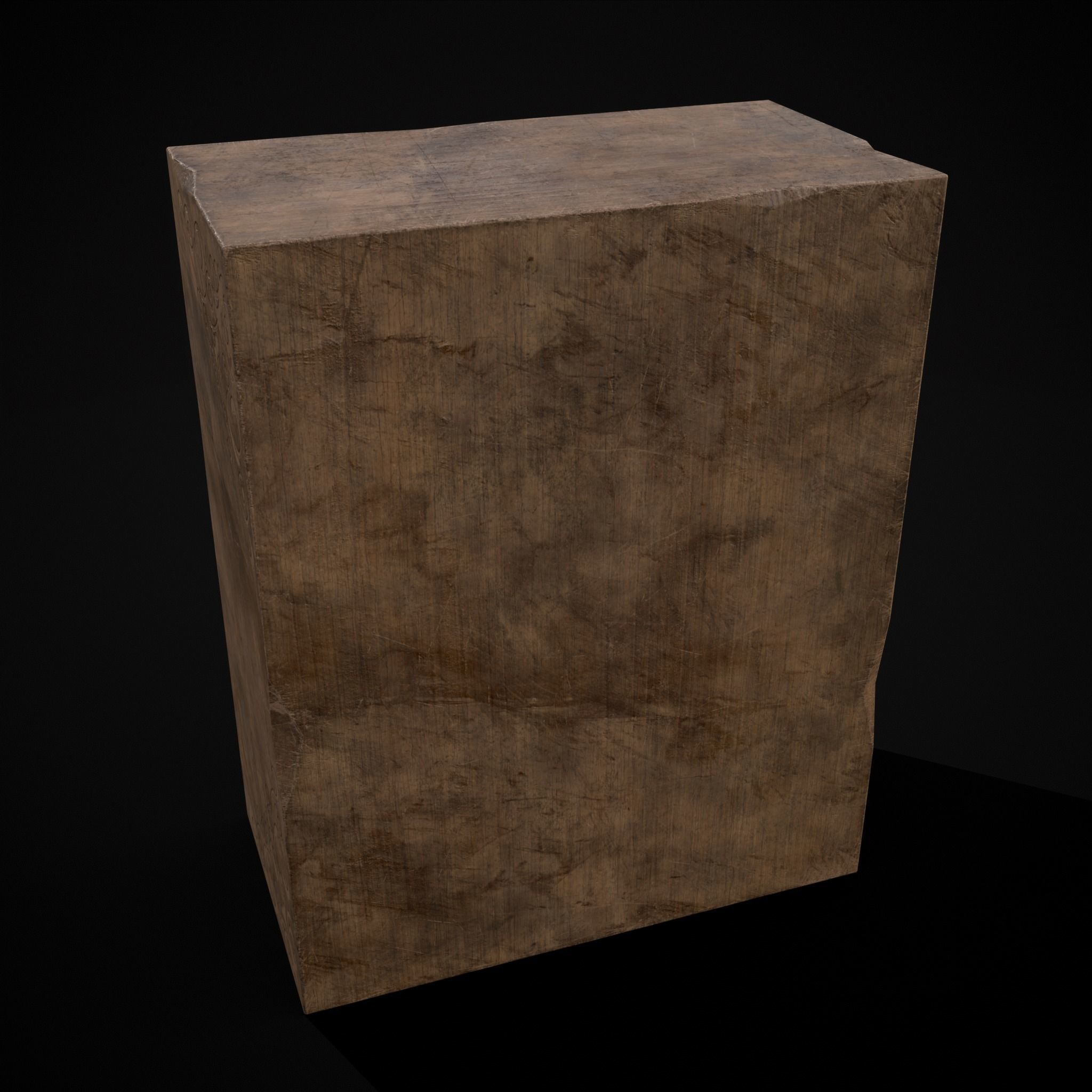 Rustic Ornamental Wooden Cabinet Low-poly 3D model_7