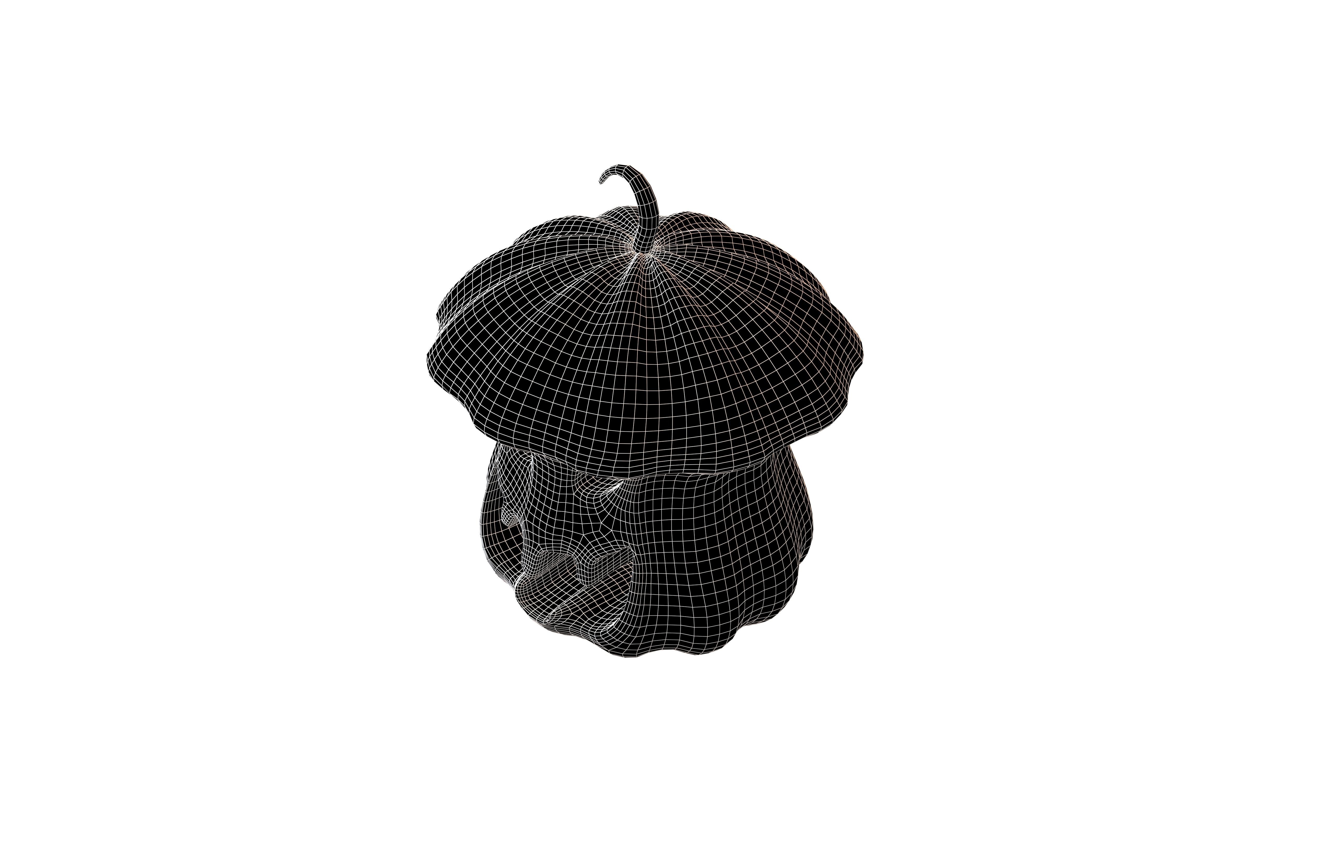 Halloween Pumpkin v3 004 Low-poly 3D model_6