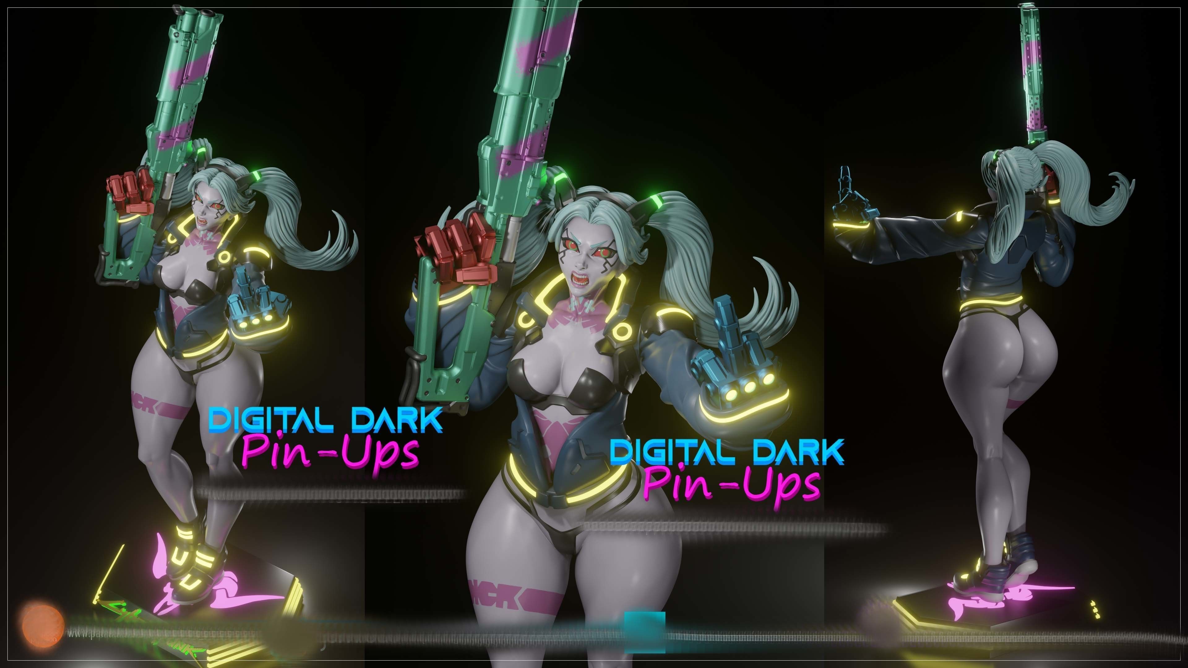 Rebecca Cyberpunk Edgerunners with NSFW version and Miniatures 3D print model_4