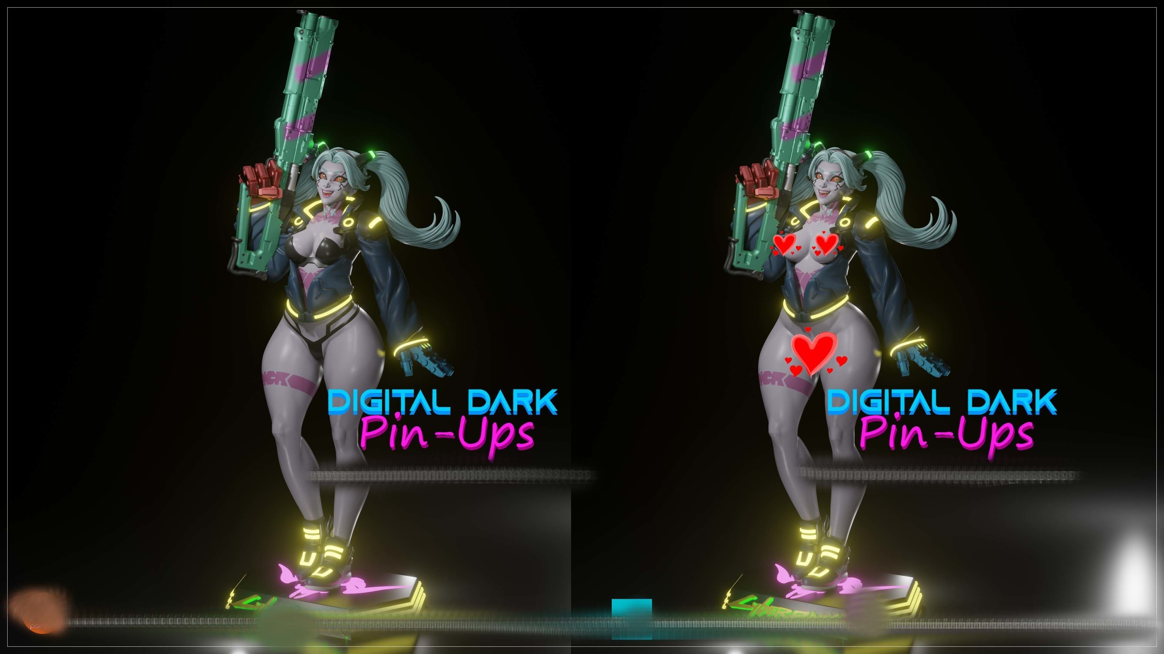 Rebecca Cyberpunk Edgerunners with NSFW version and Miniatures 3D print model_3