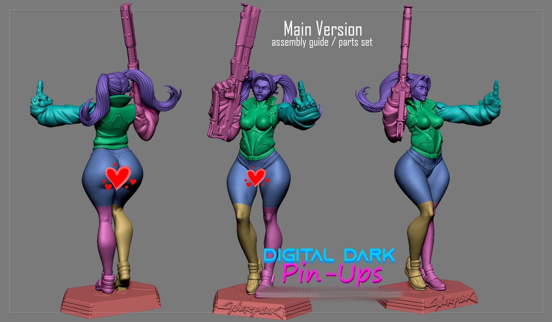 Rebecca Cyberpunk Edgerunners with NSFW version and Miniatures 3D print model_12