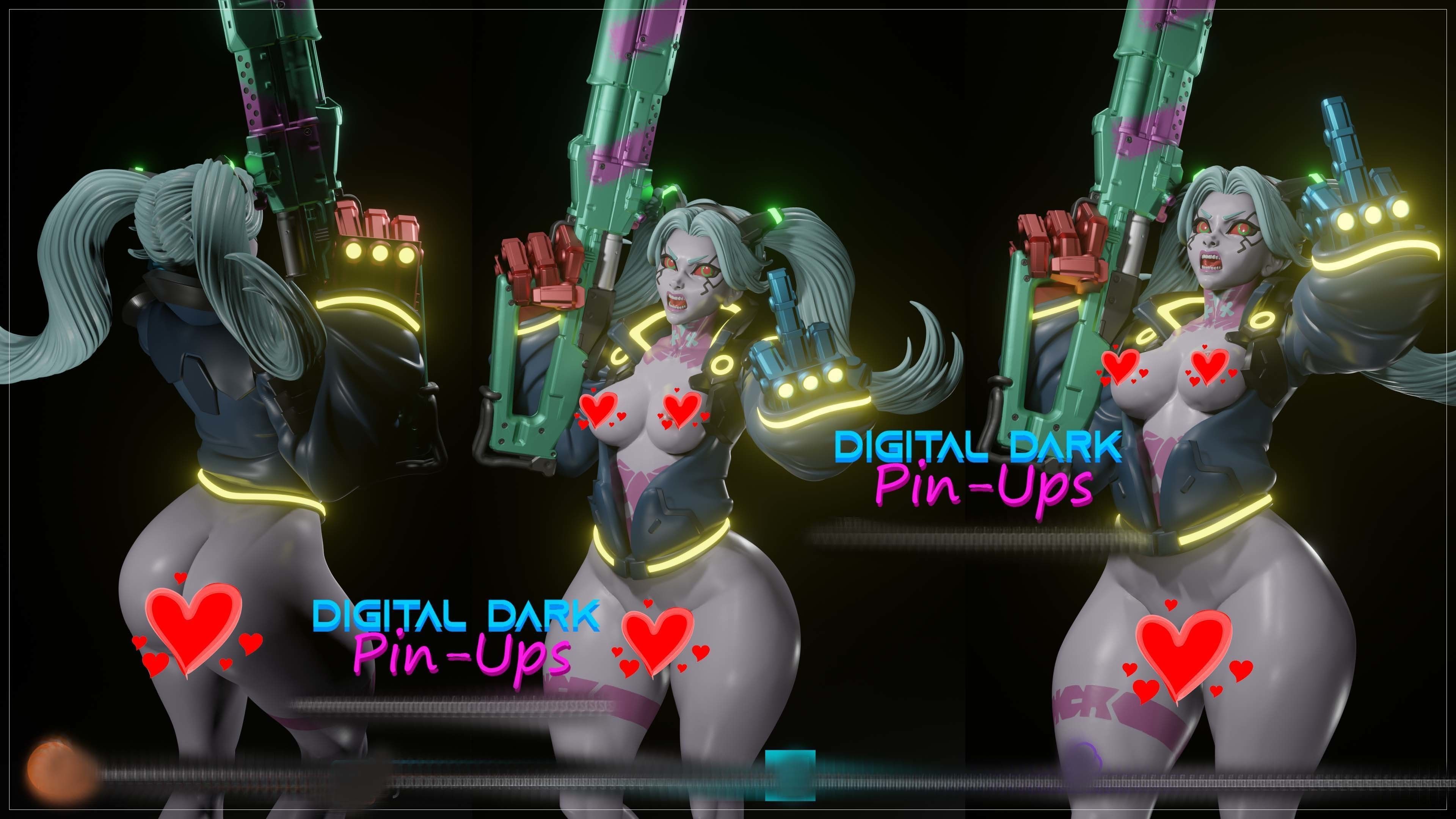Rebecca Cyberpunk Edgerunners with NSFW version and Miniatures 3D print model_5