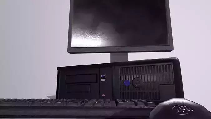 PC Office game ready Low-poly 3D model