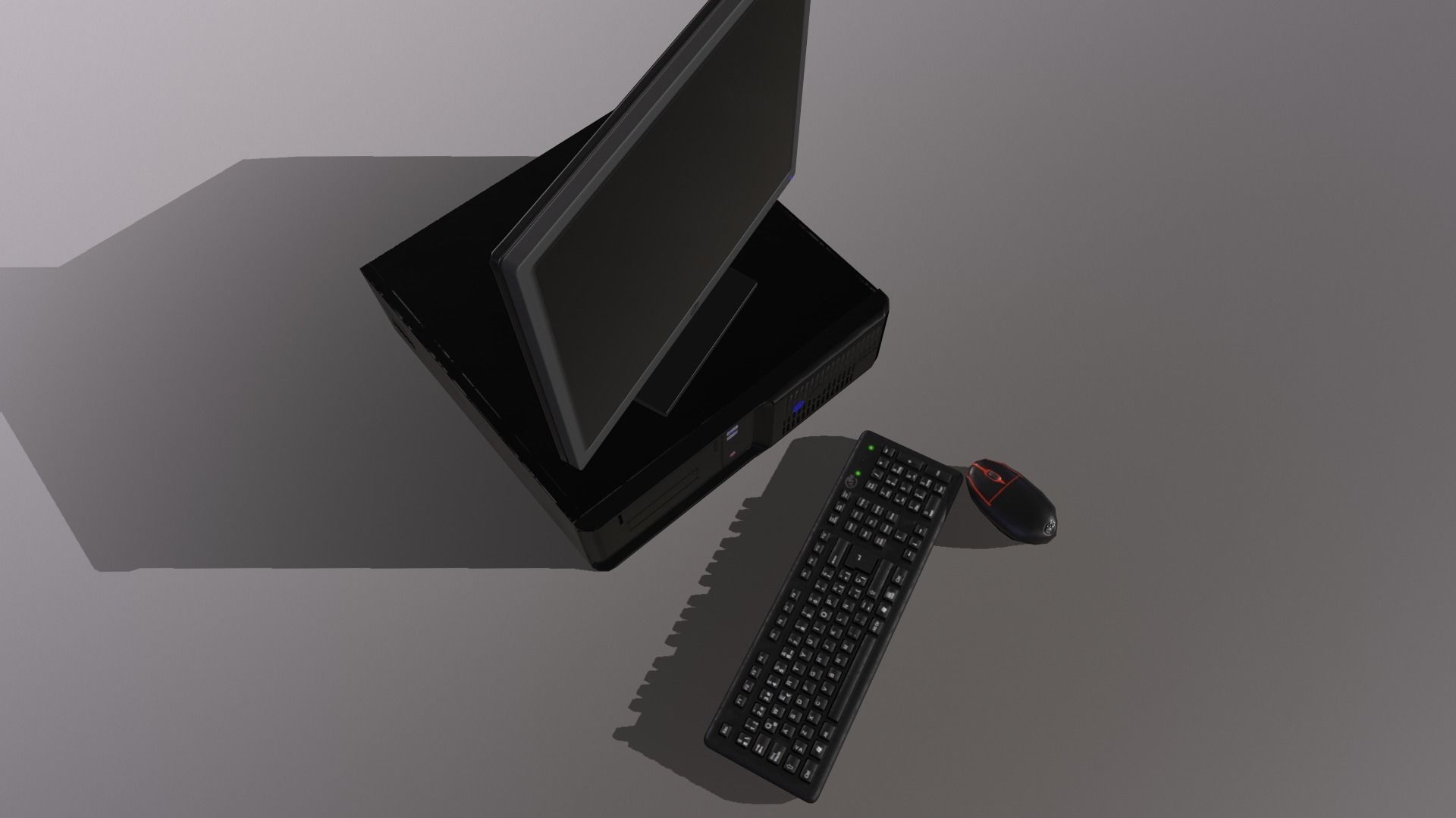 PC Office game ready Low-poly 3D model_3