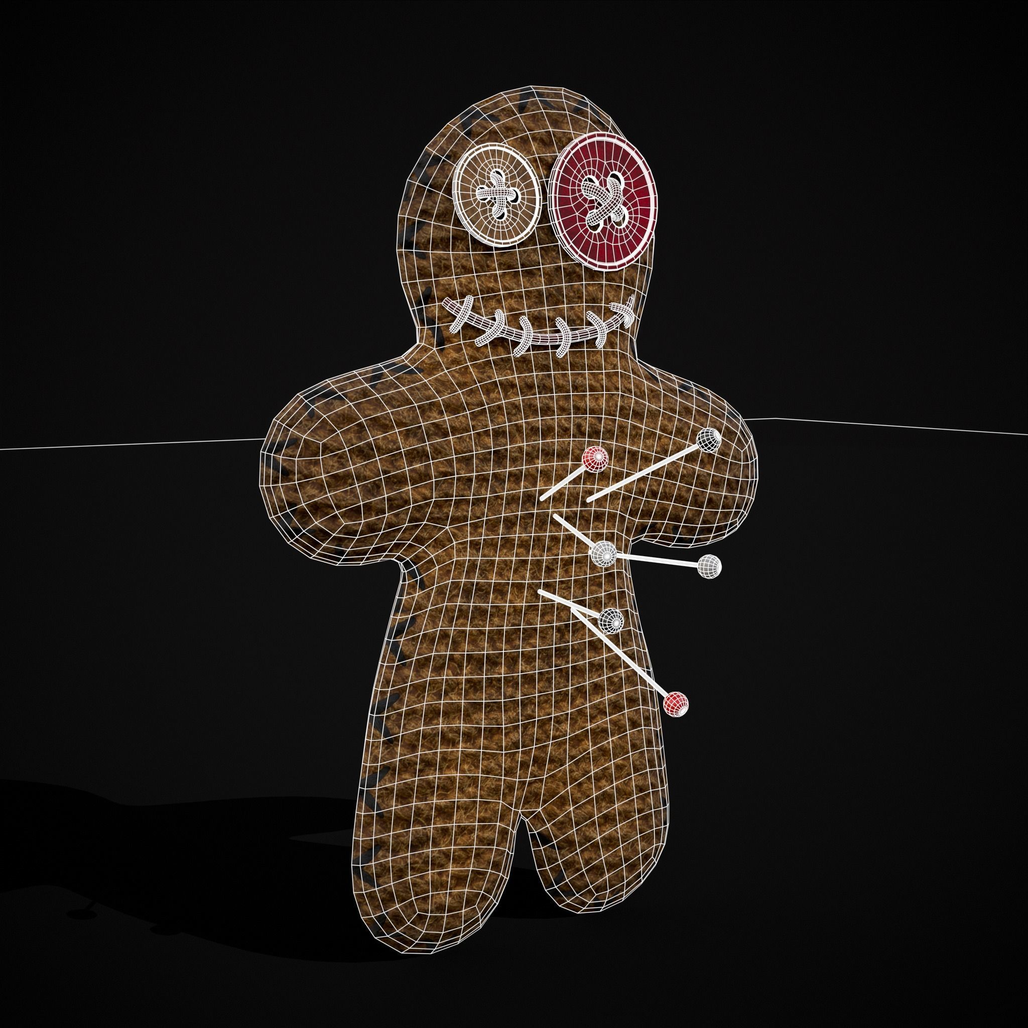 Simple Burlap Pin Effigy Free low-poly 3D model_2