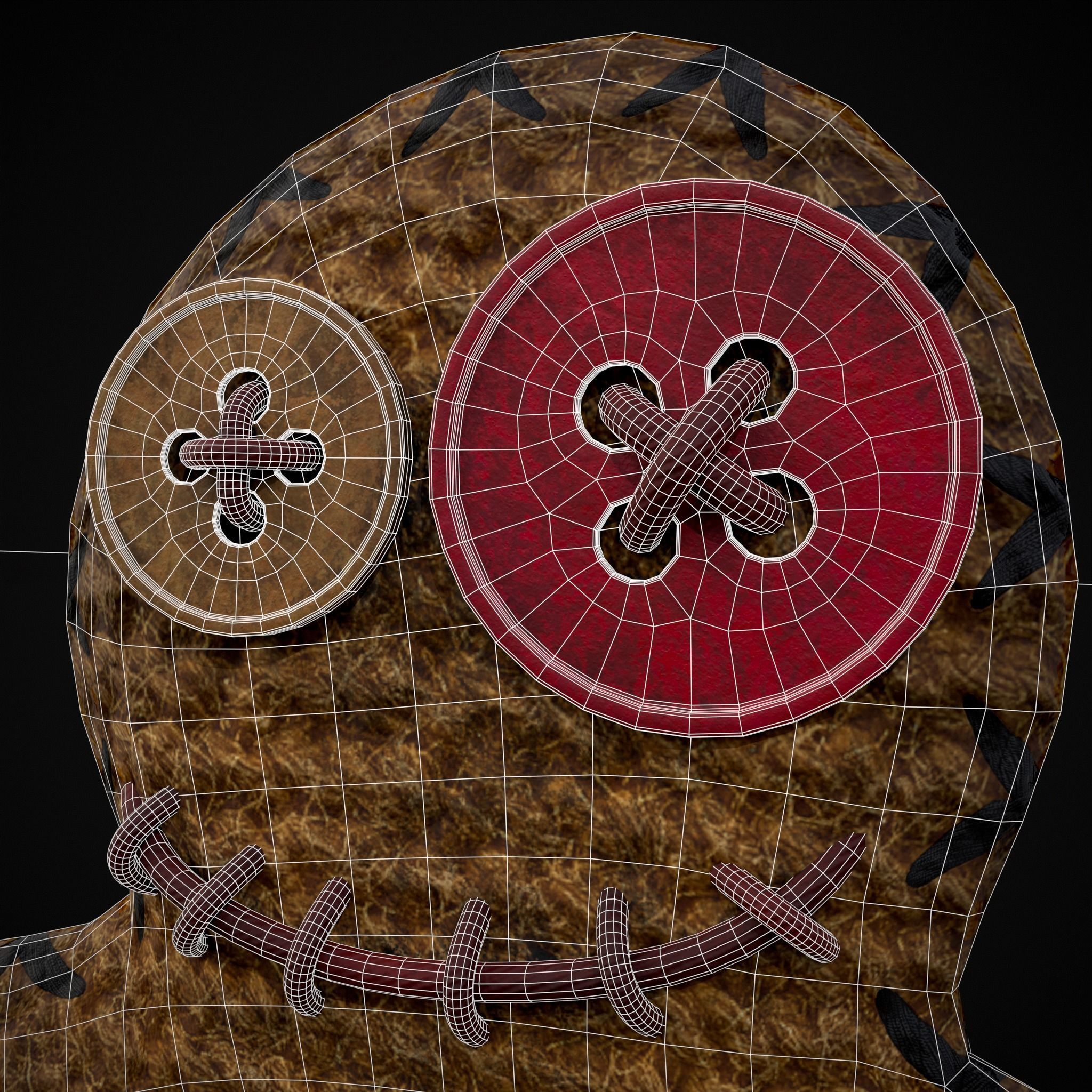 Simple Burlap Pin Effigy Free low-poly 3D model_16