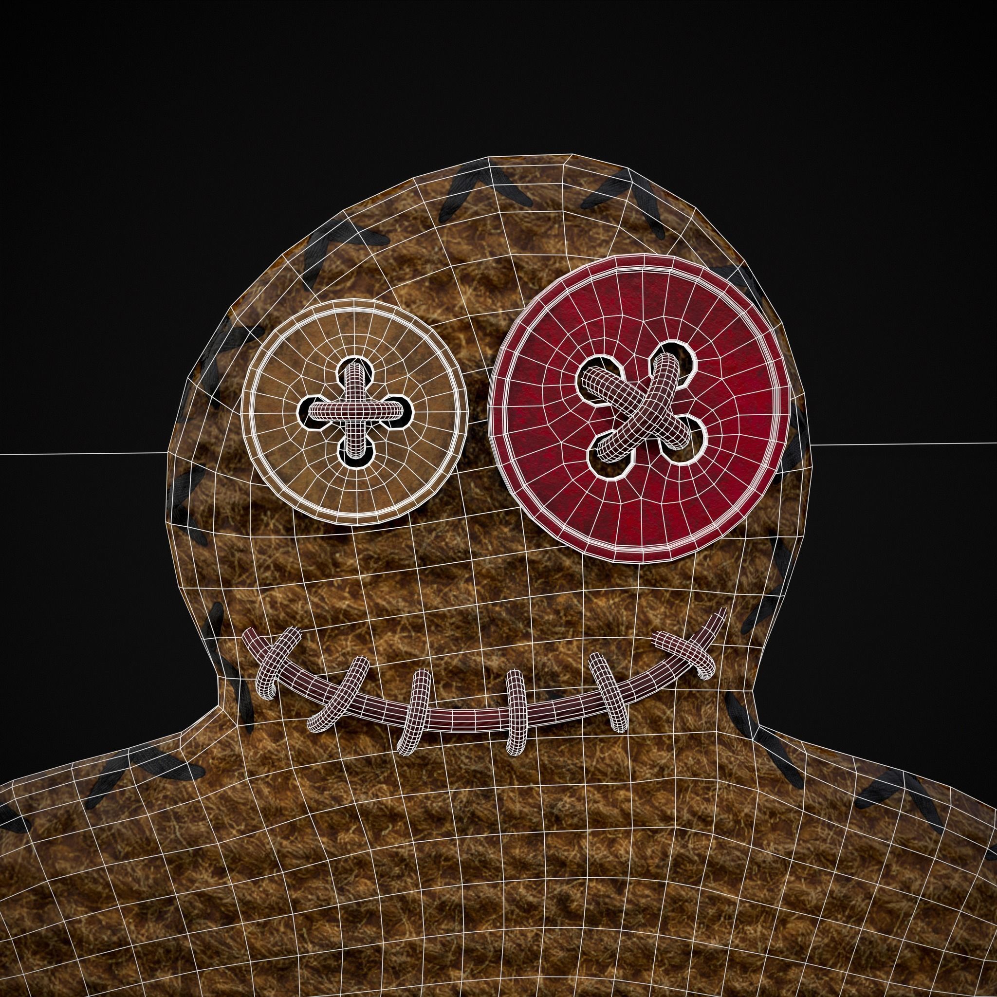 Simple Burlap Pin Effigy Free low-poly 3D model_10