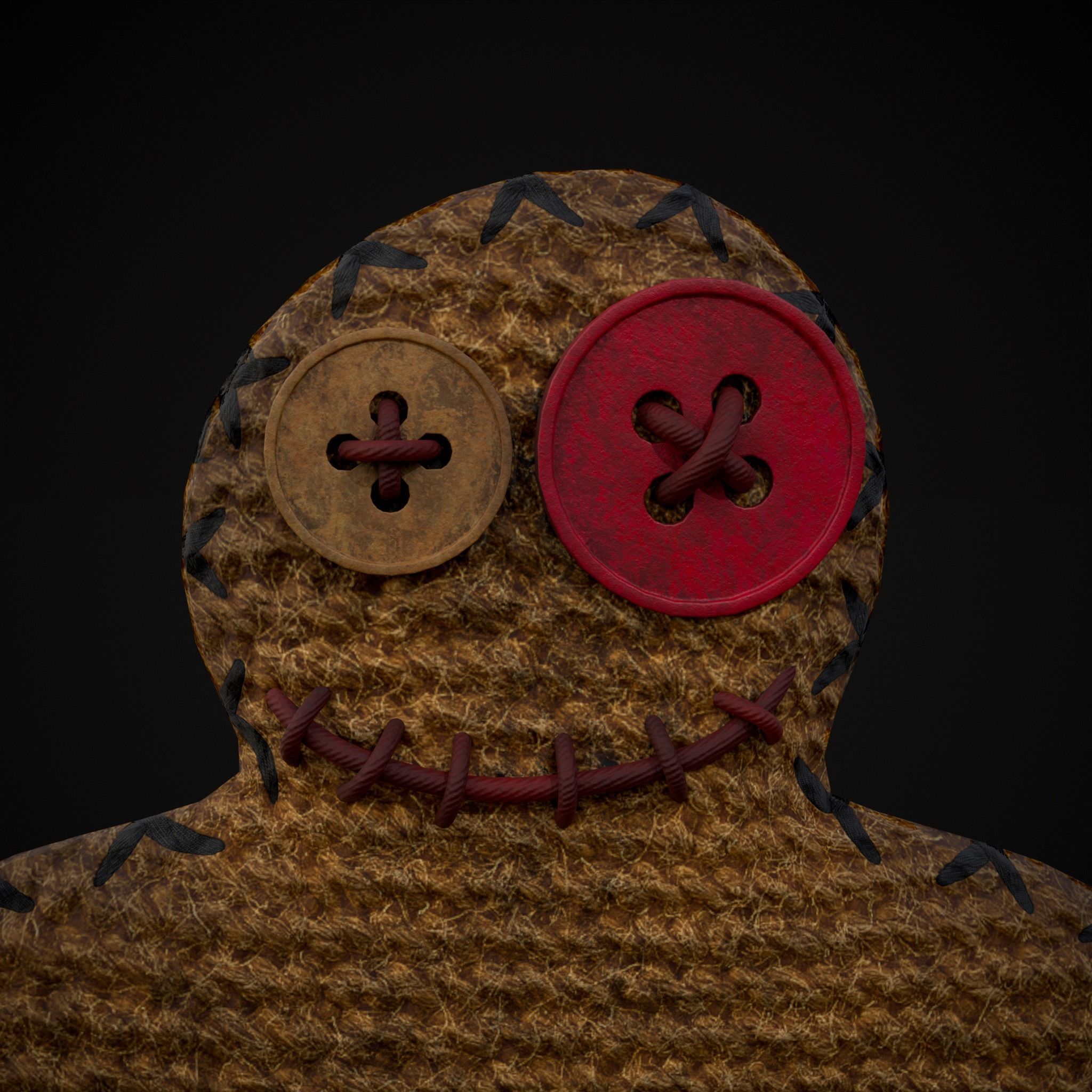 Simple Burlap Pin Effigy Free low-poly 3D model_9