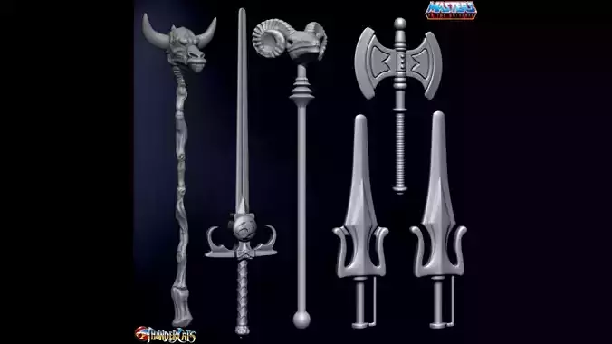 3D PRINTABLE THUNDERCATS AND MOTU ACCESORIES 3D print model