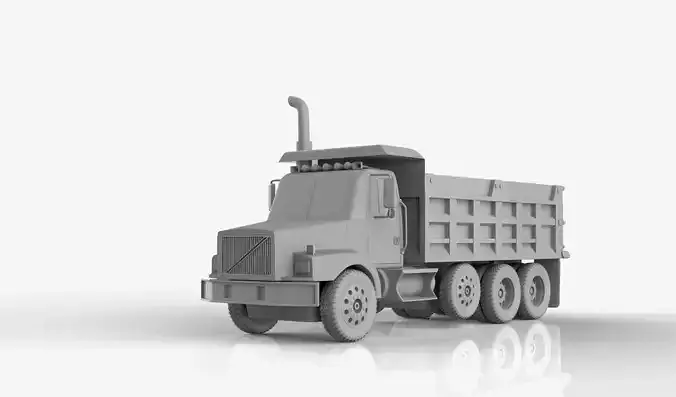 Volvo WG Dump Truck 4 axle 2007 3D print model