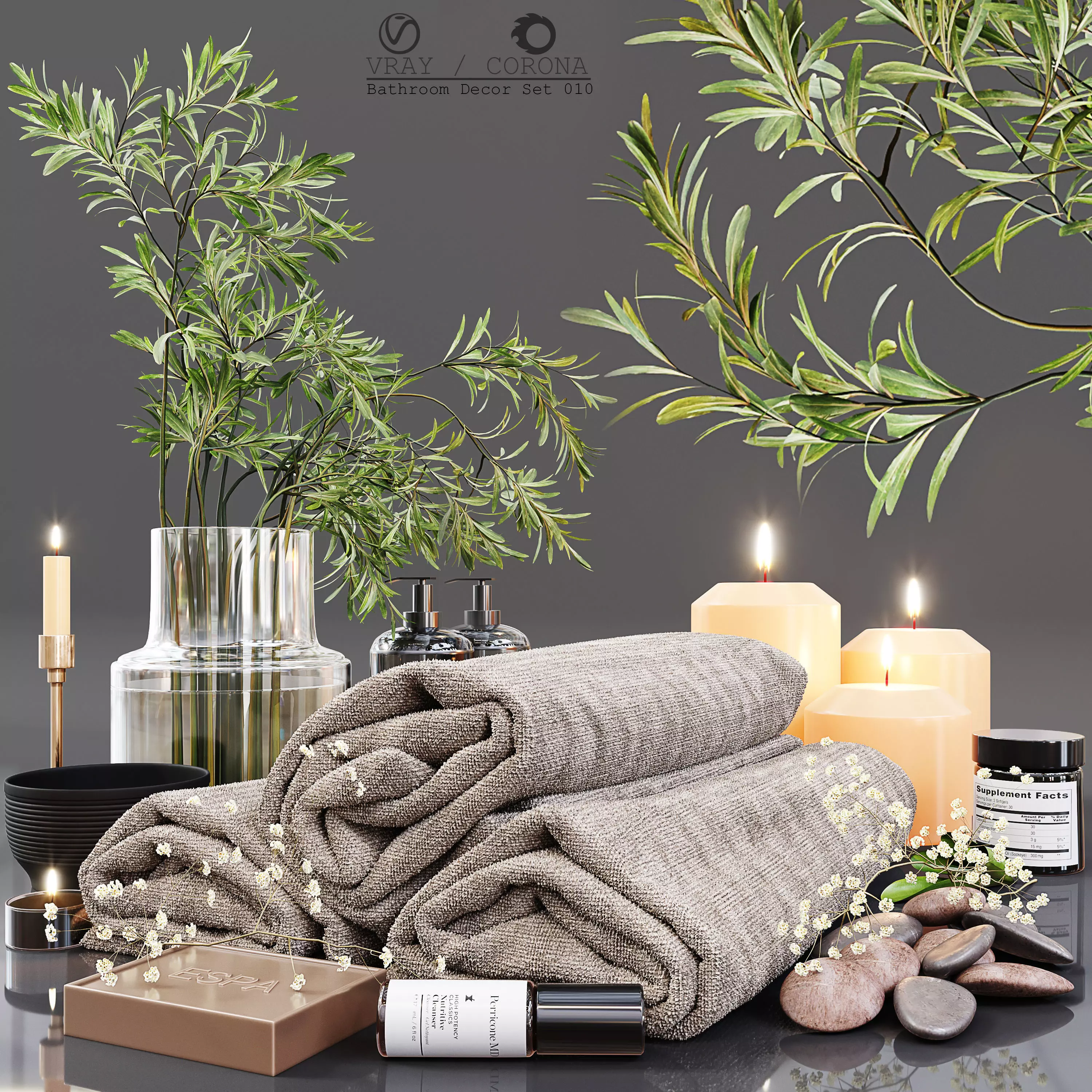 Bathroom Decor Set 010 3D model