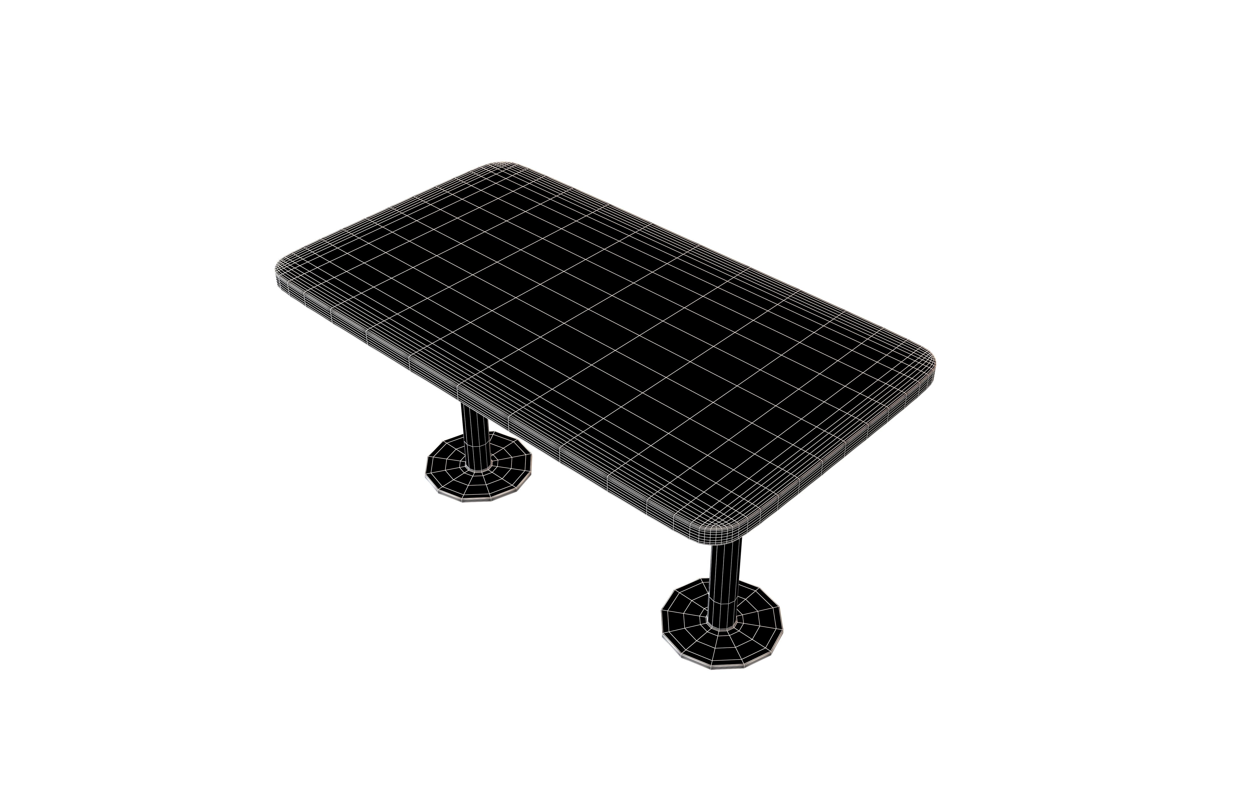 Dining Table v2 002 Low-poly 3D model_5