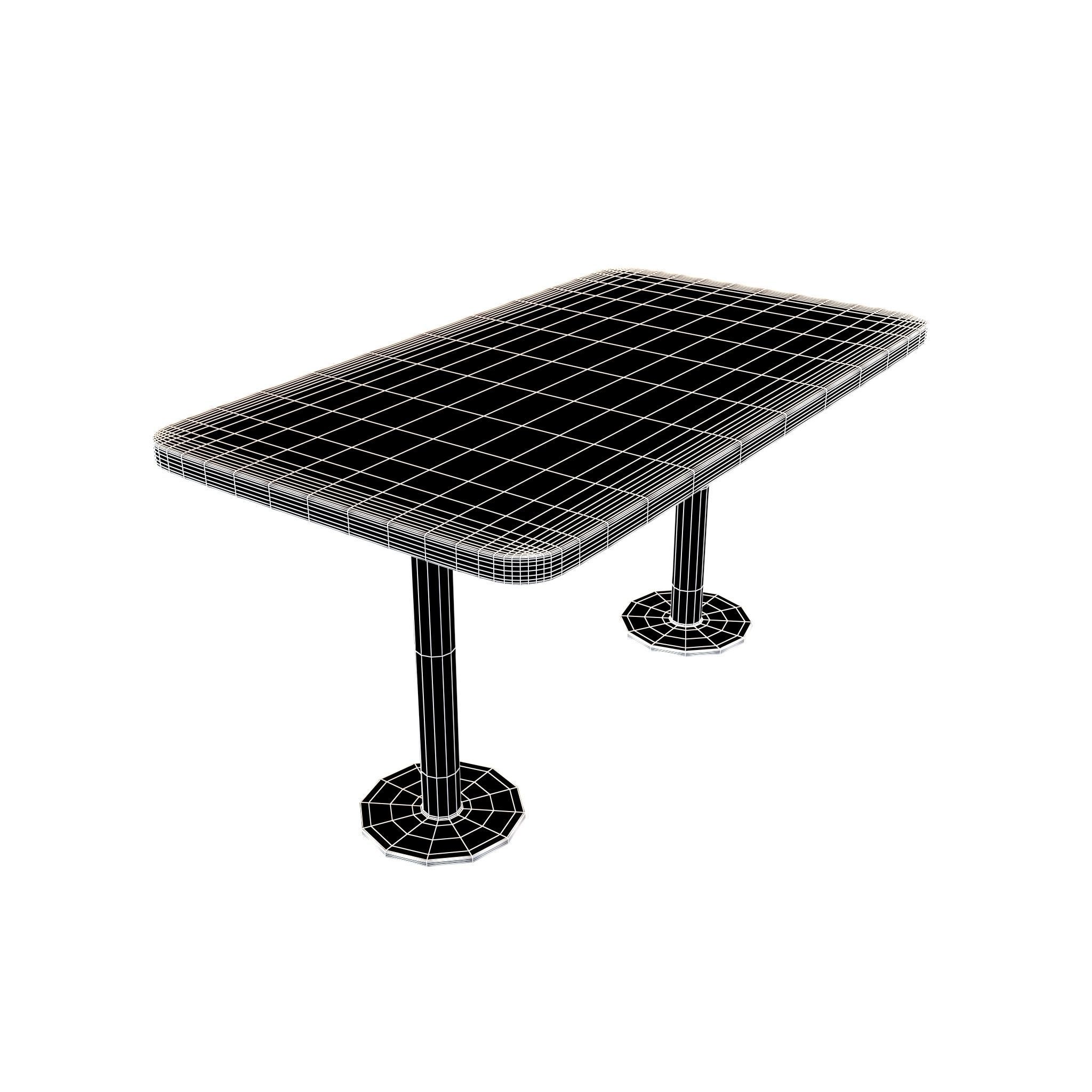 Dining Table v2 002 Low-poly 3D model_4