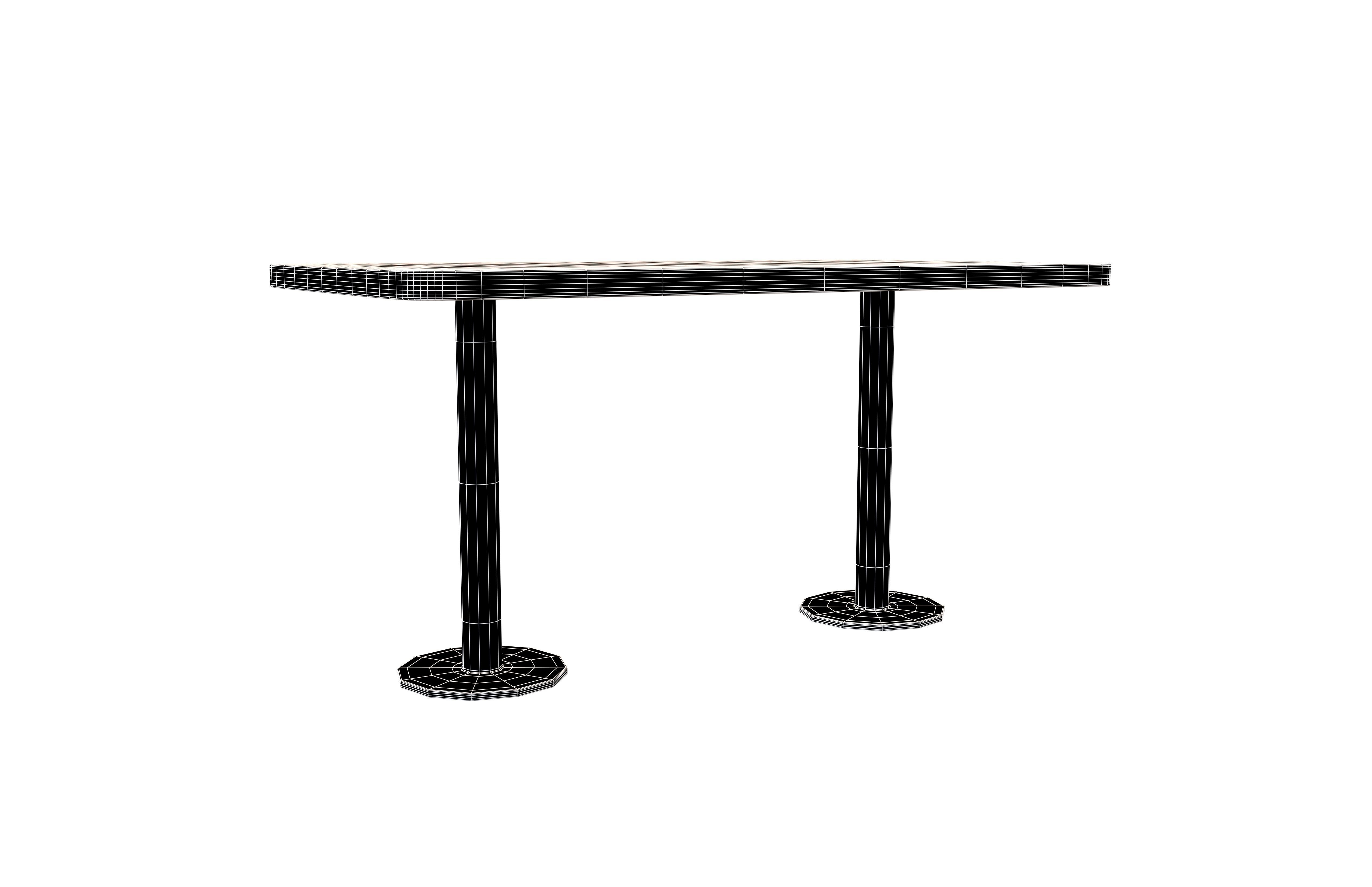 Dining Table v2 002 Low-poly 3D model_7