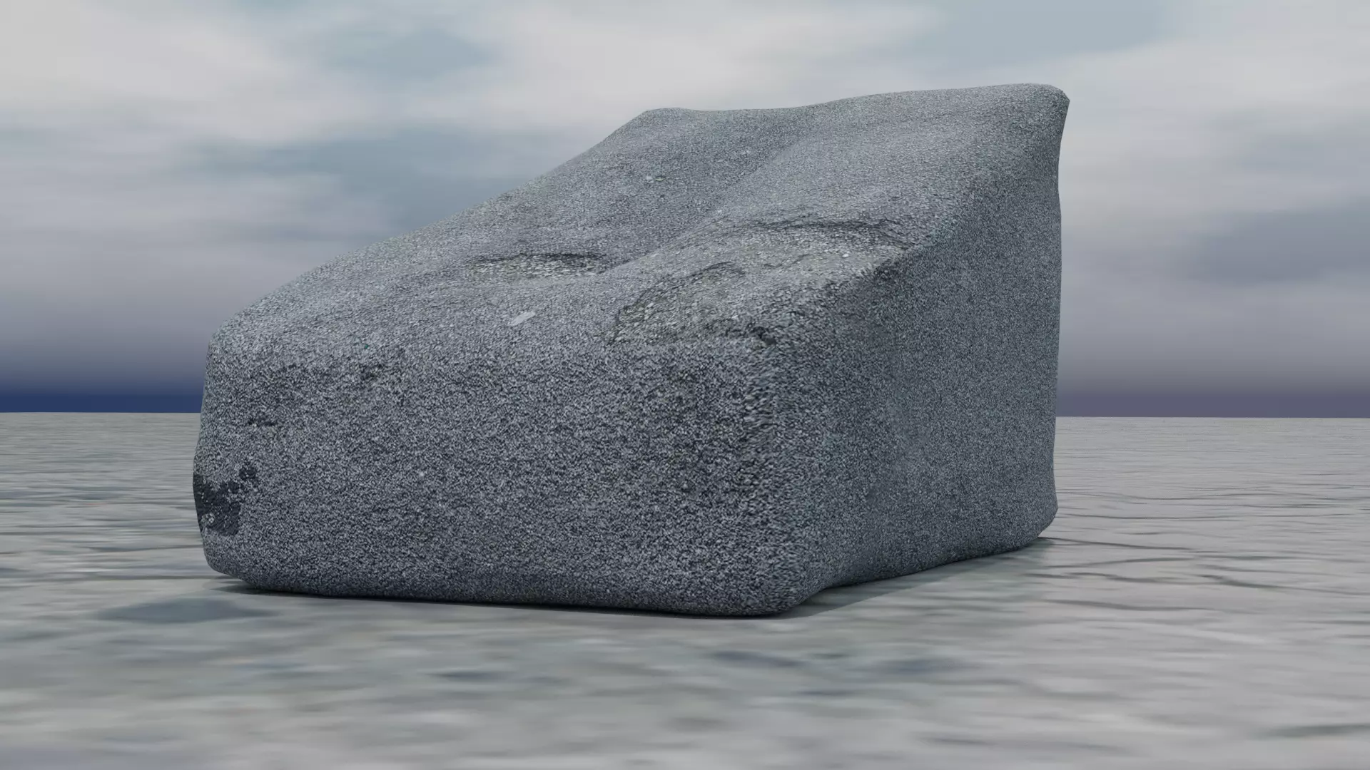 3d golf tee point rock Free low-poly 3D model_0