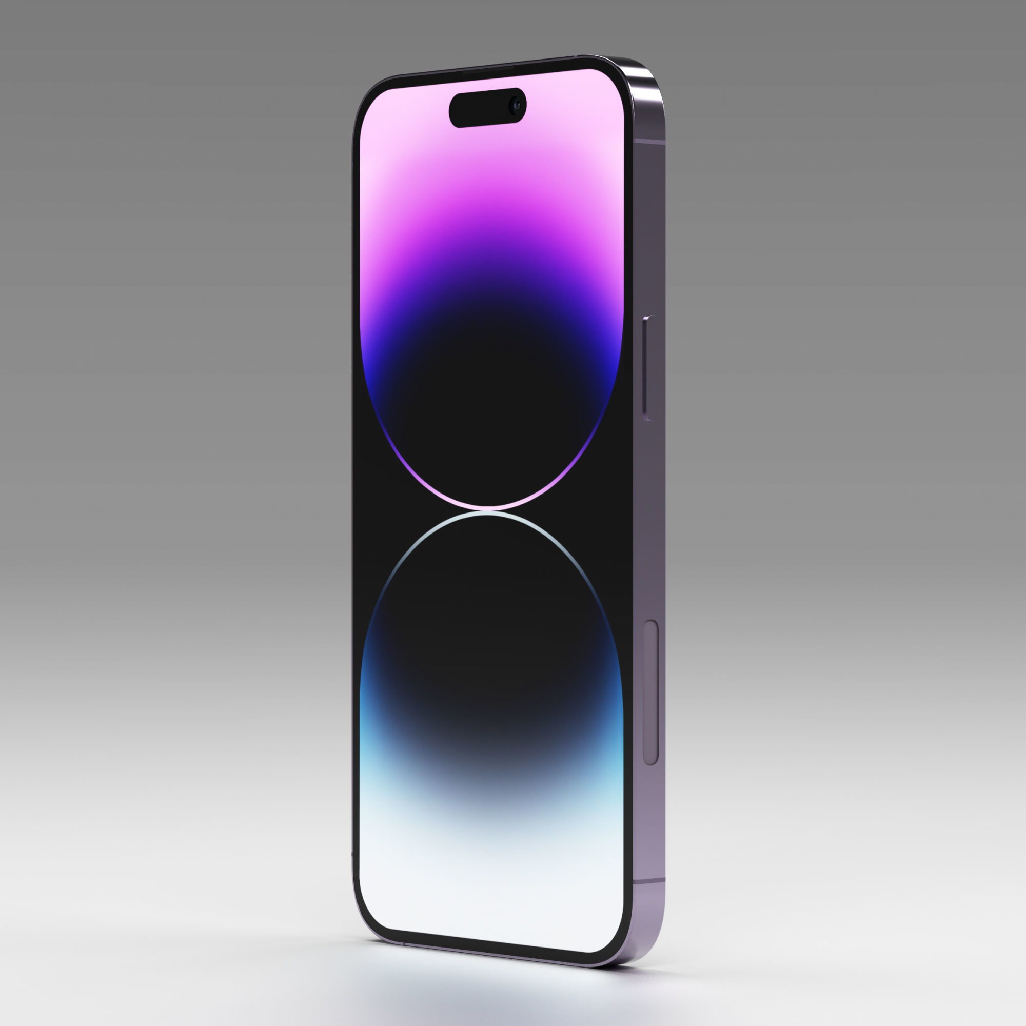 iPhone 14 Pro Max Deep Purple Low-poly 3D model_1
