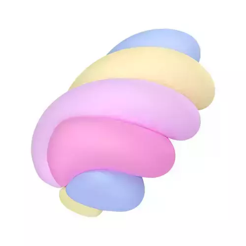 Cartoon Twisted Marshmallow Low-poly 3D model