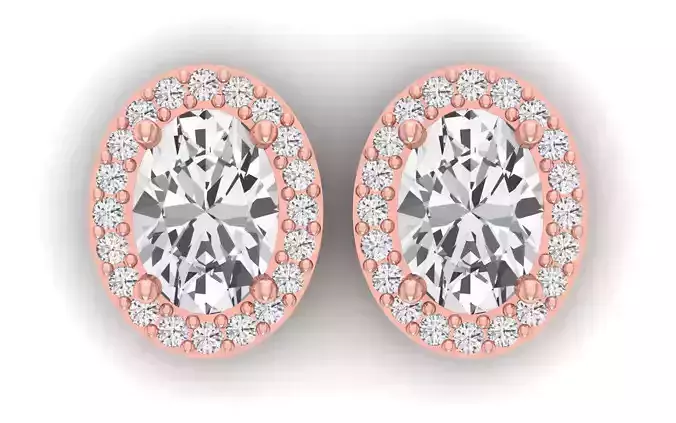 Solitaire Women Stud Diamond Earring 3D print model