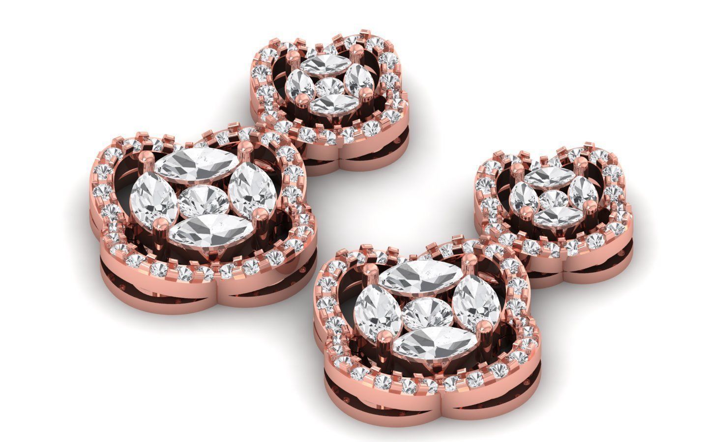 Solitaire Women Diamond Drop  Earring 3D print model_1