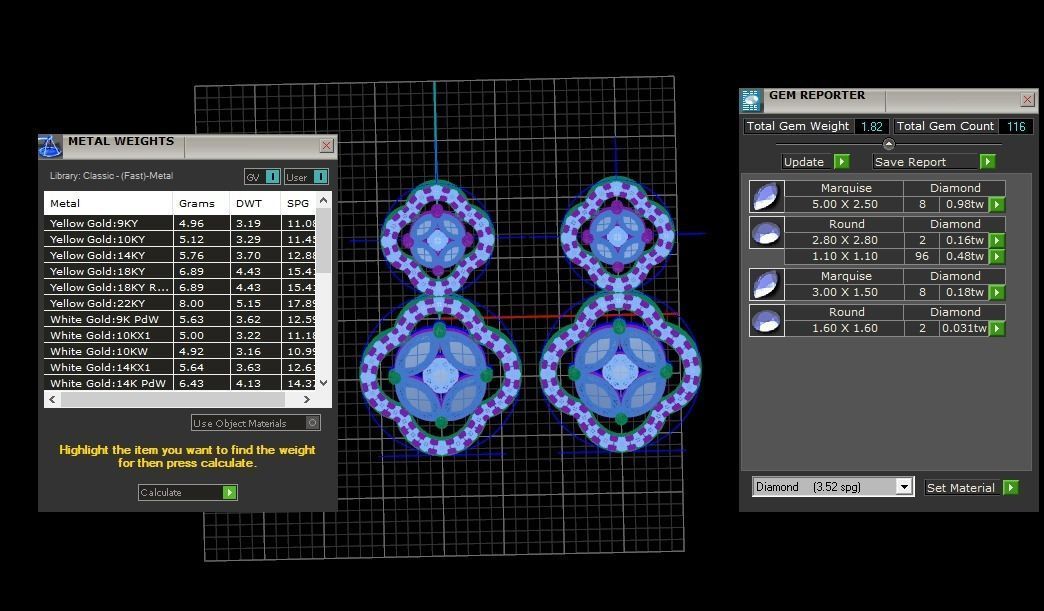 Solitaire Women Diamond Drop  Earring 3D print model_3